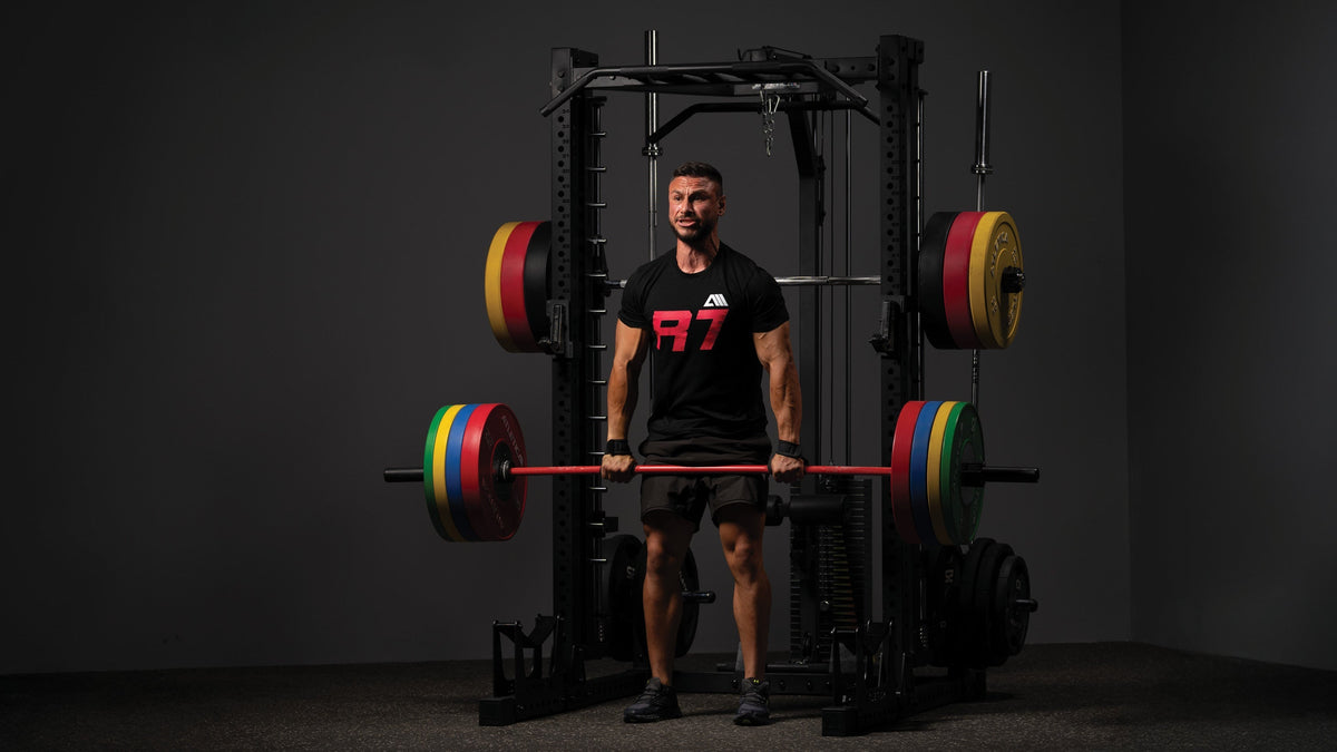 Deadlift on the deadlift station of the R7 Power Rack