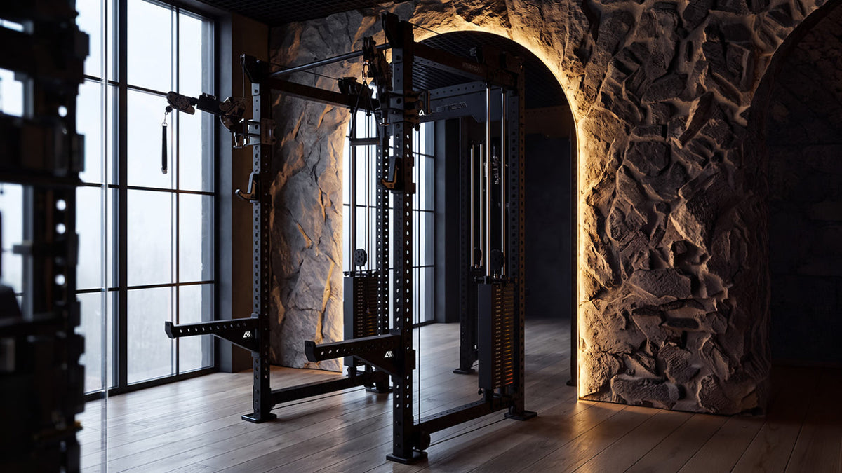 Atletica R8 Bradley EXO Power Rack in a gym