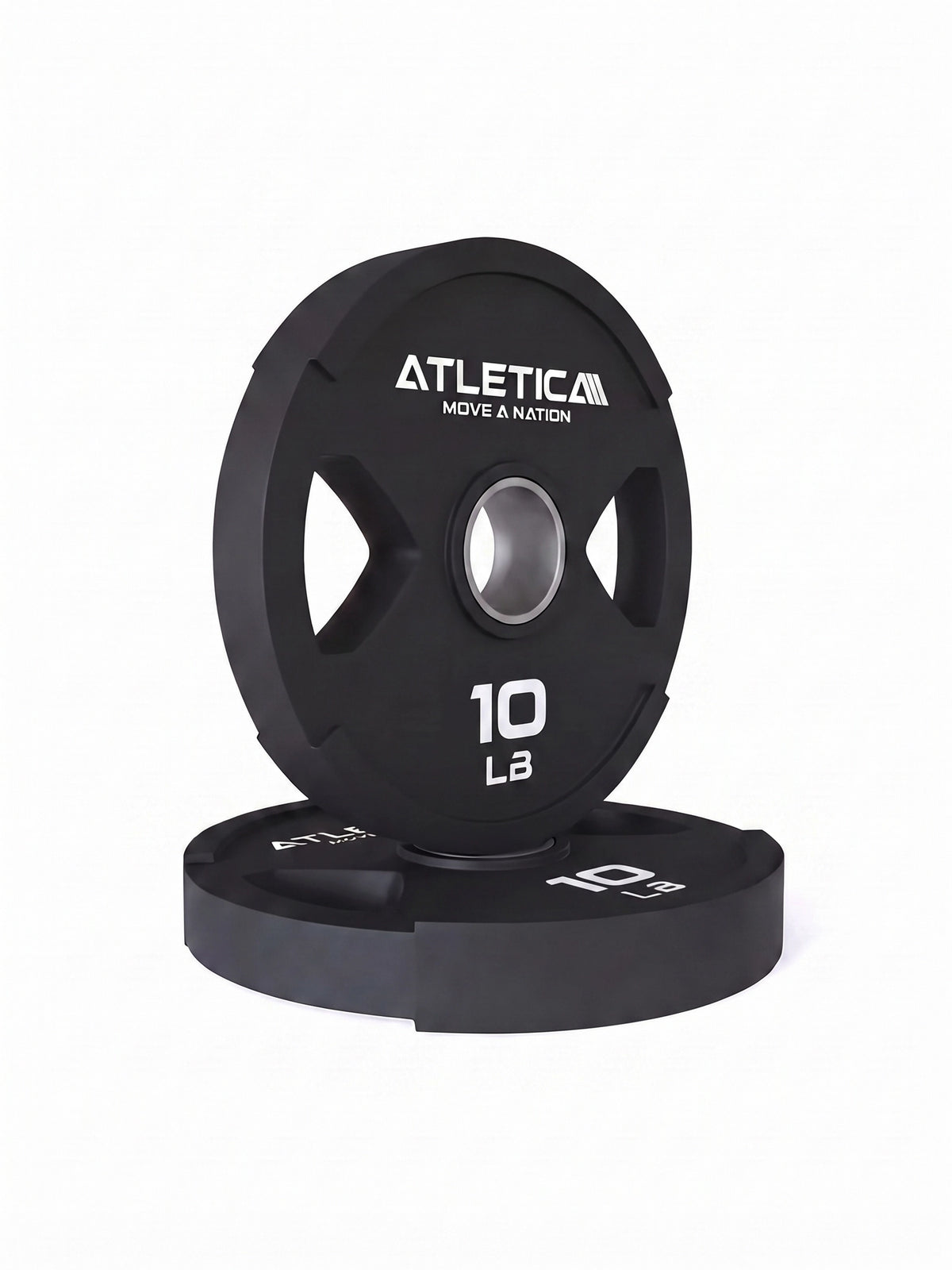 10 lb Dual-Gripper Plate with grip openings on weight plate stack