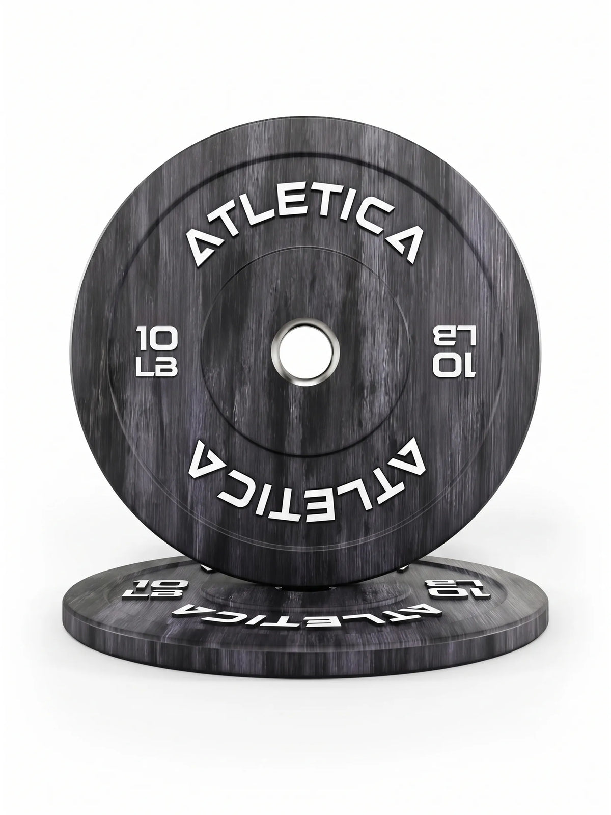 Fusion Bumper Plates - two black weight plates, 10 lb, for weightlifting and functional training