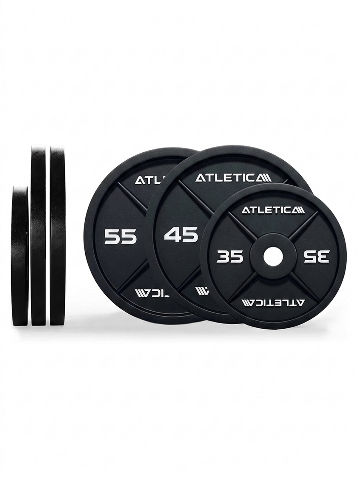 Iron Plates 270 lb Set with Black Weight Plates in 55, 45 and 35 lb
