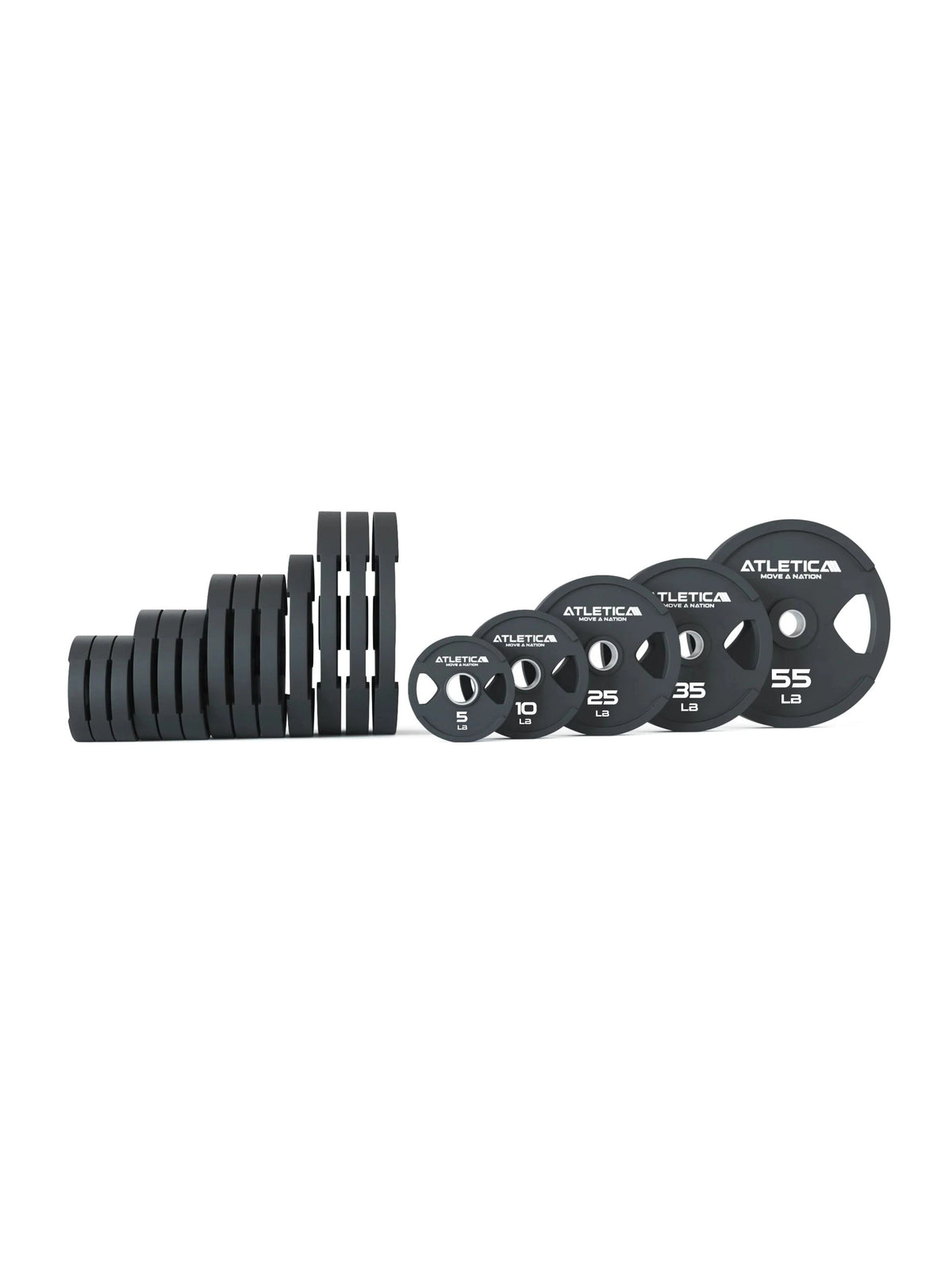 2H Gripper Plates SET - Various weight plates, weights 5 to 55 lb, black design