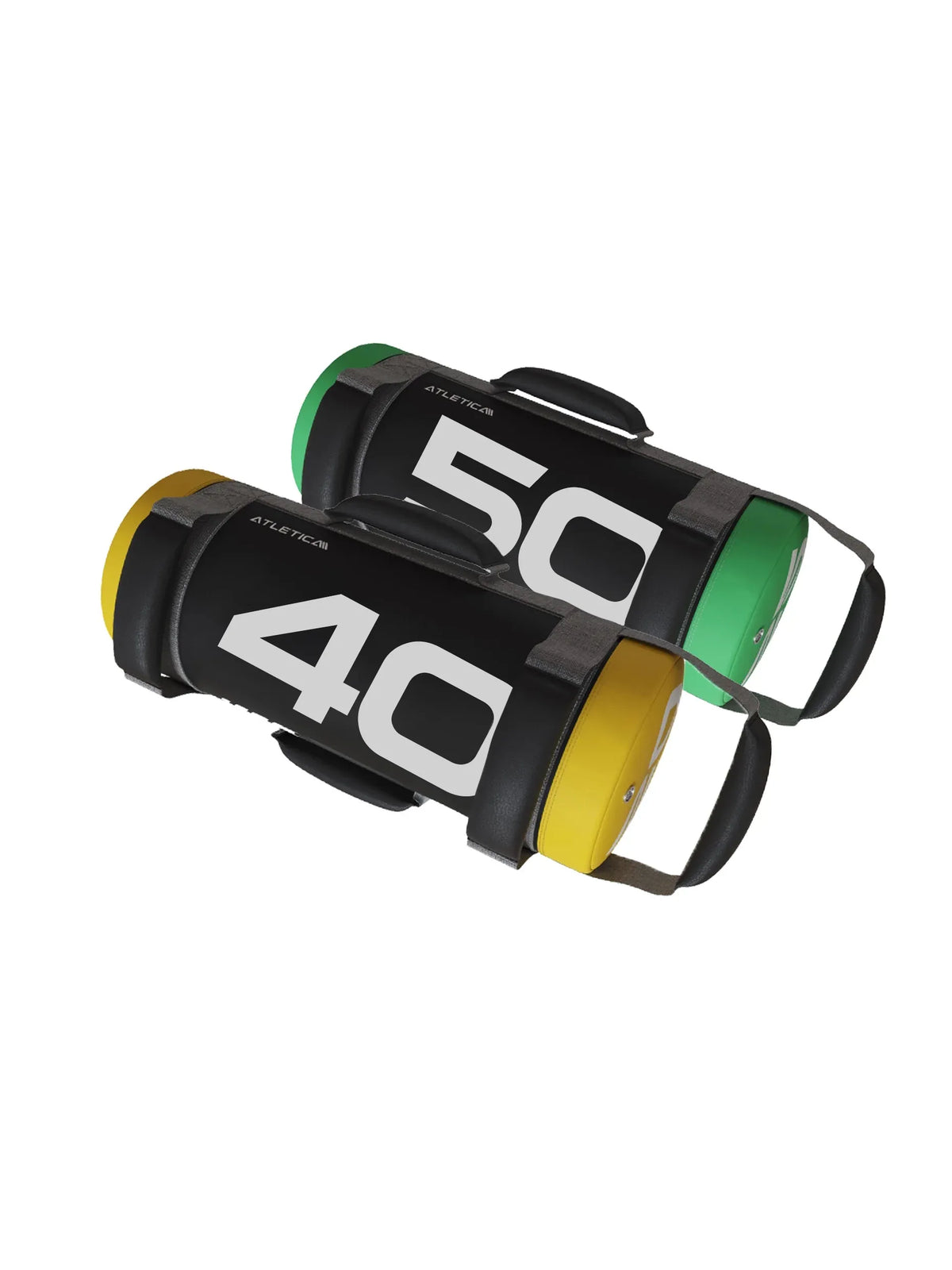 Power Bag Set 40 and 50 lb with yellow and green end, for functional training