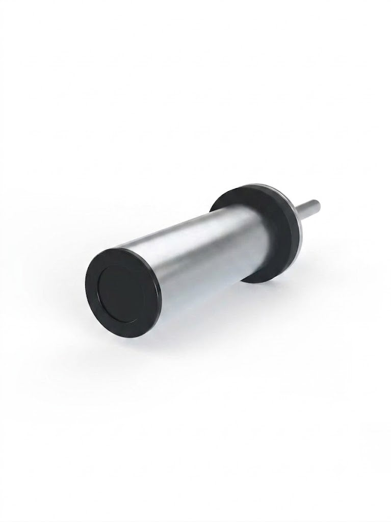 Atletica weight loading pin, chrome sleeve with black end caps