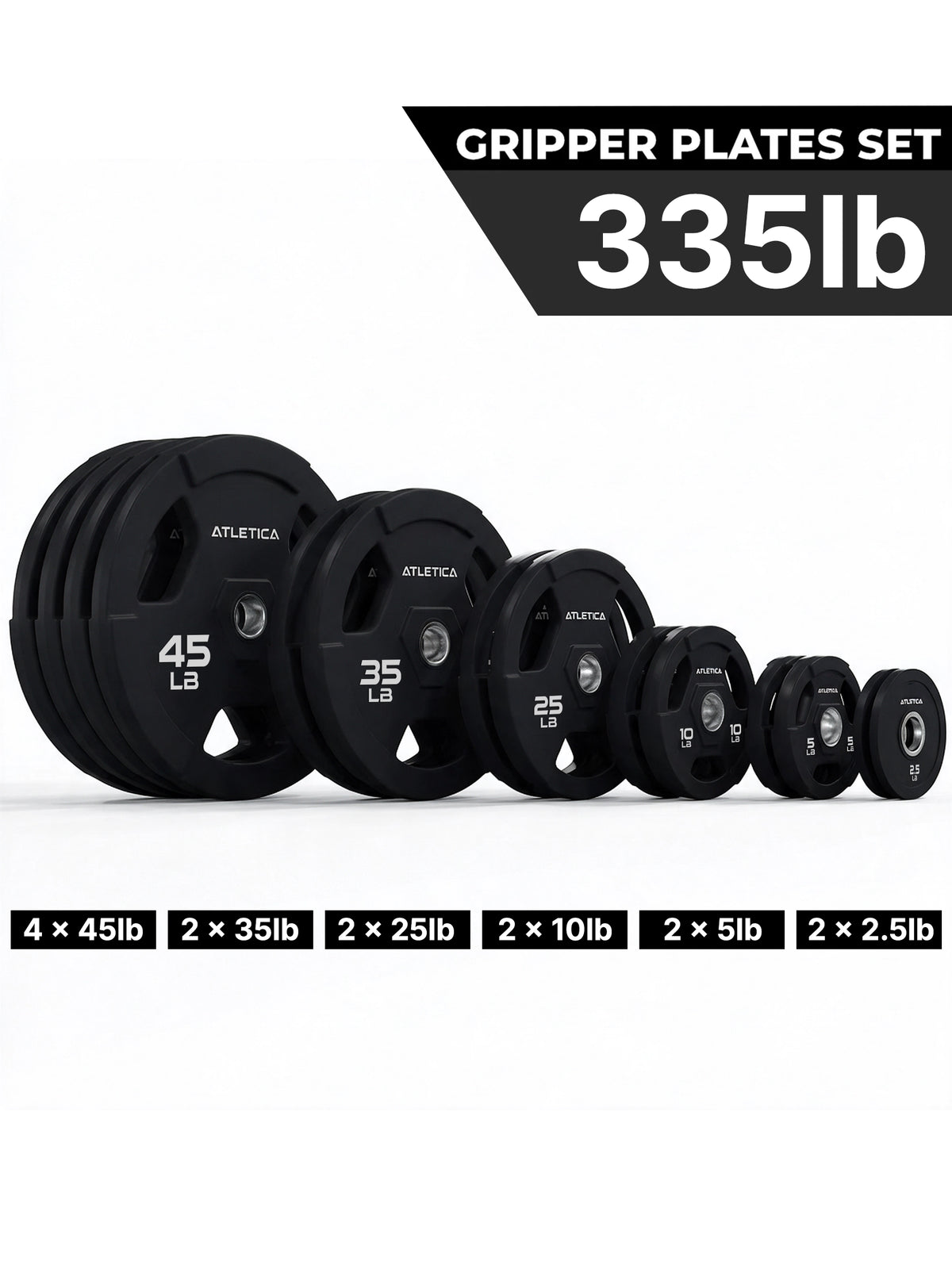 3H Gripper Plates 335 lb weight plate set