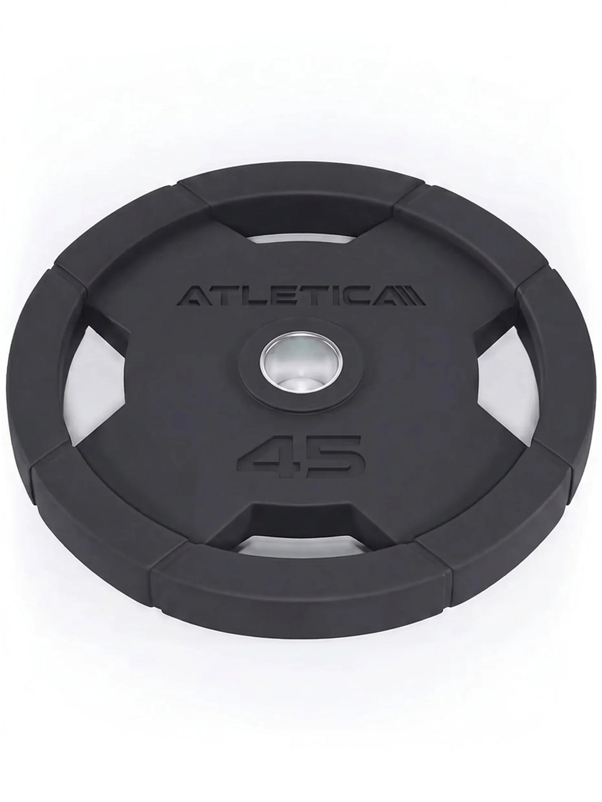 Atletica 4H rubber-coated gripper plate 45 lb, tilted top view