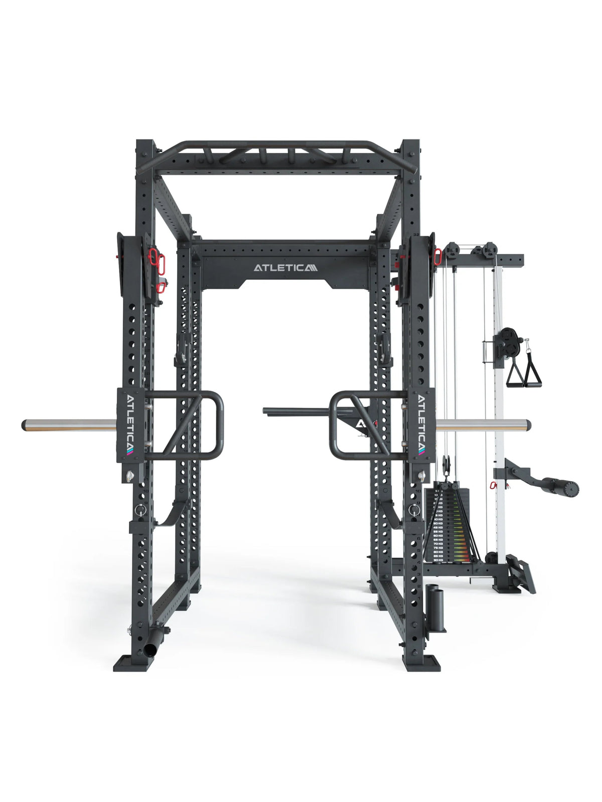 R8 Sentinel PRO - Power Rack with Pull-Up Bar, Cable Pulley, Weight Stack, Dip Bars