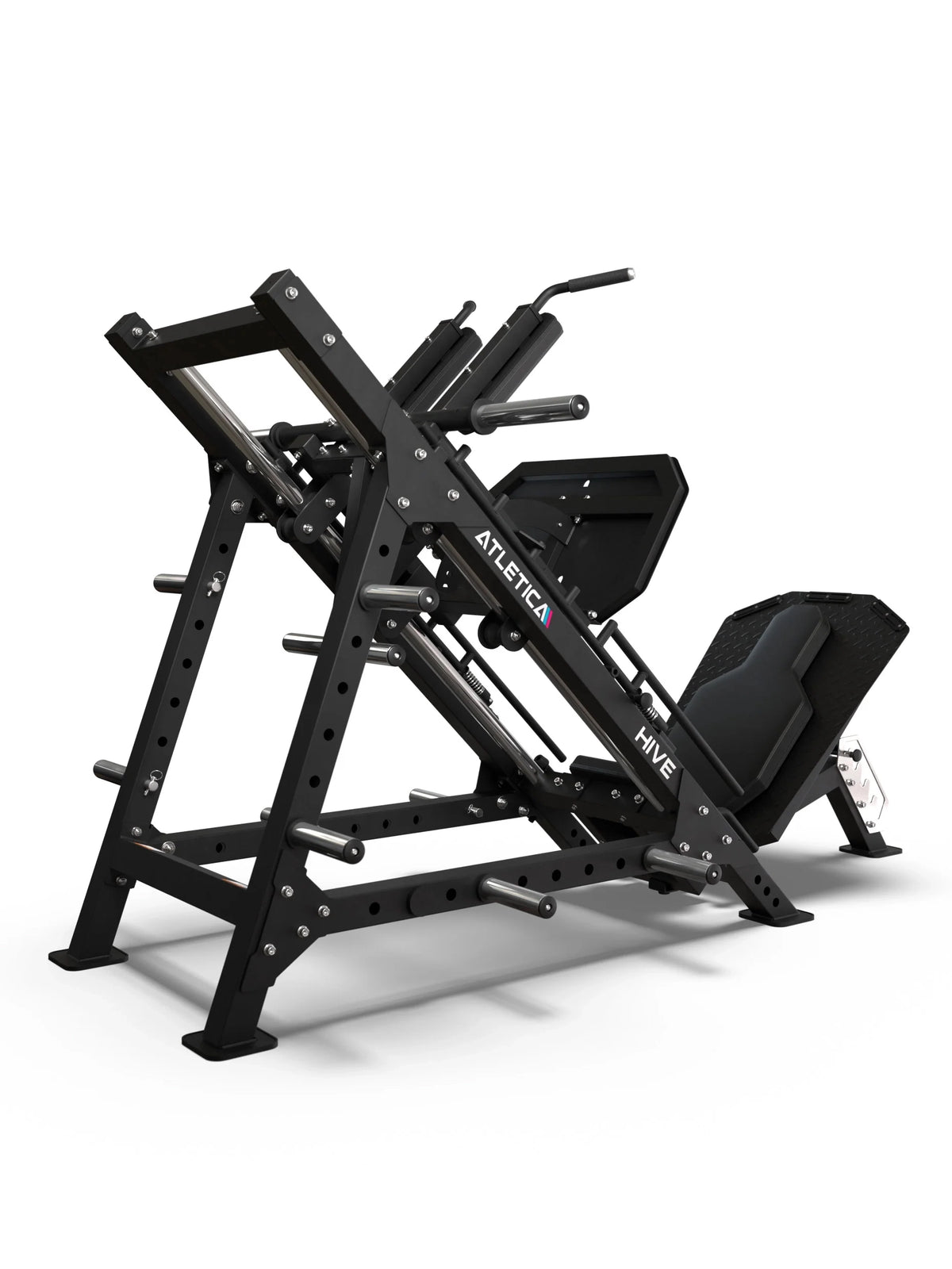HIVE Leg Press side perspective Plate Loaded Leg Press with frame construction