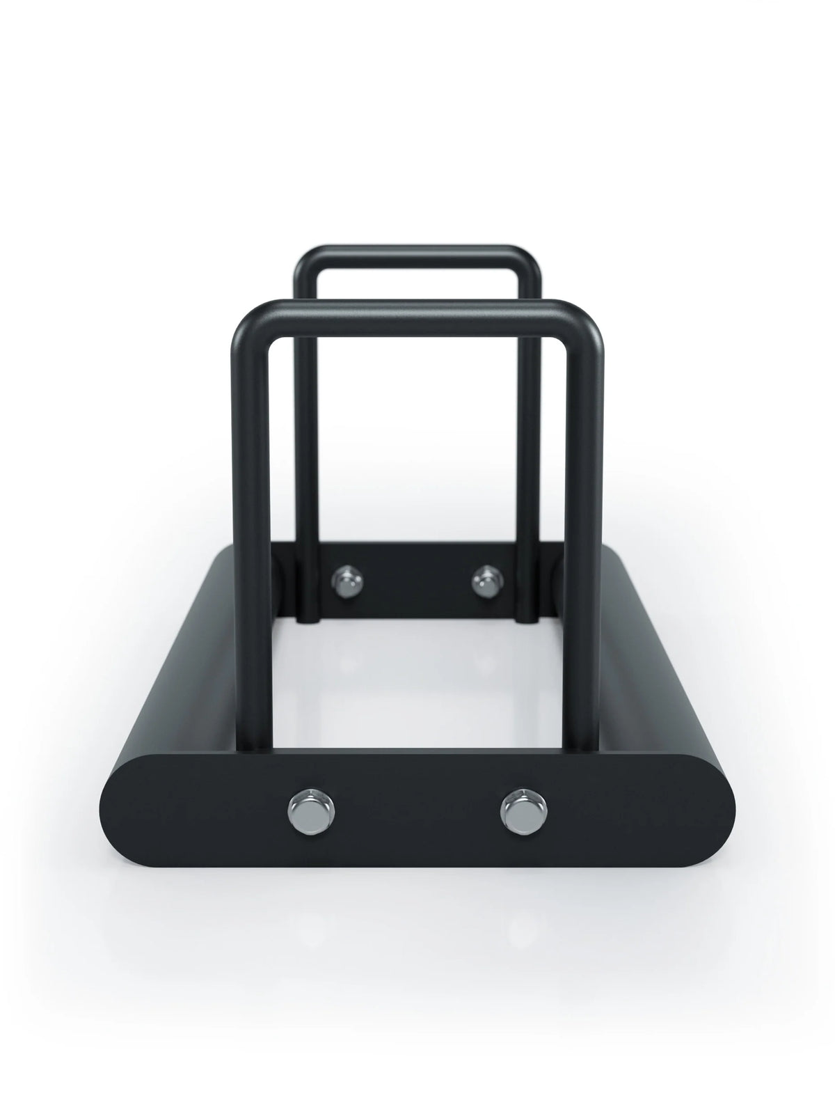 Bumper Plates floor shelves with two handles, four visible screws, in commercial-grade quality