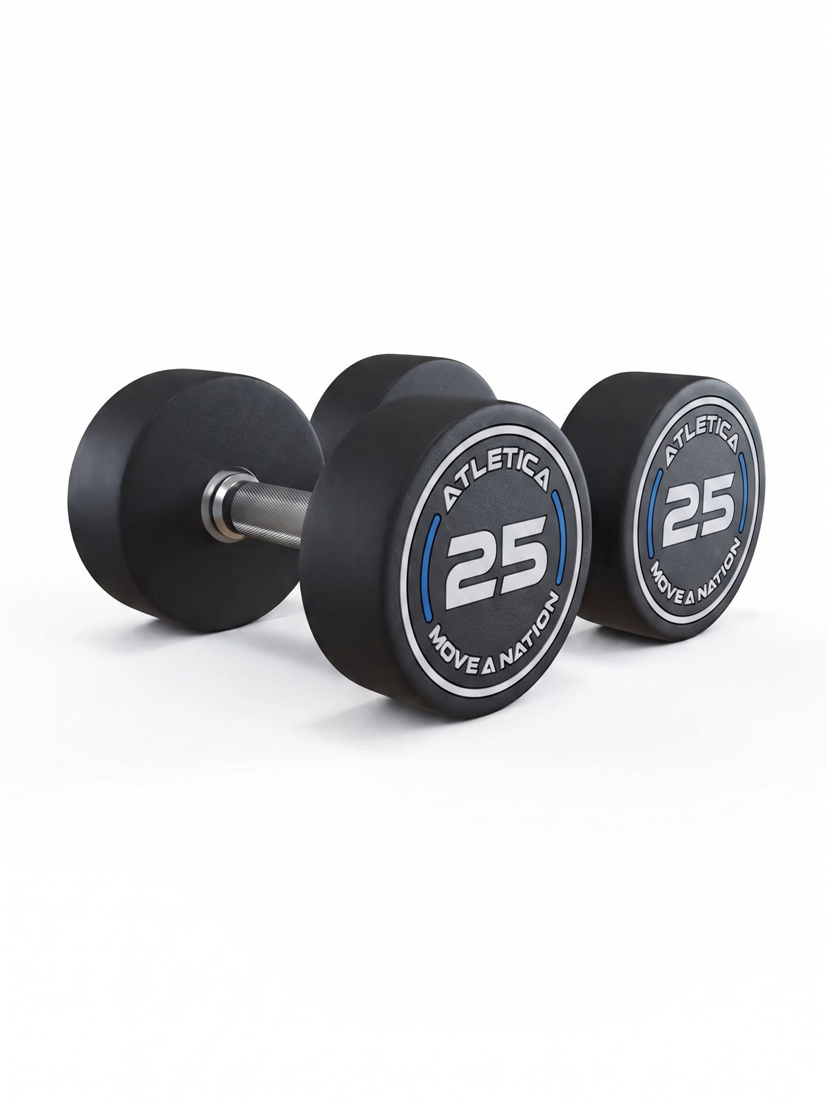 Round Dumbbells PRO in pairs - two dumbbells, weight 25 lb, made of polyurethane, for dumbbell strength training