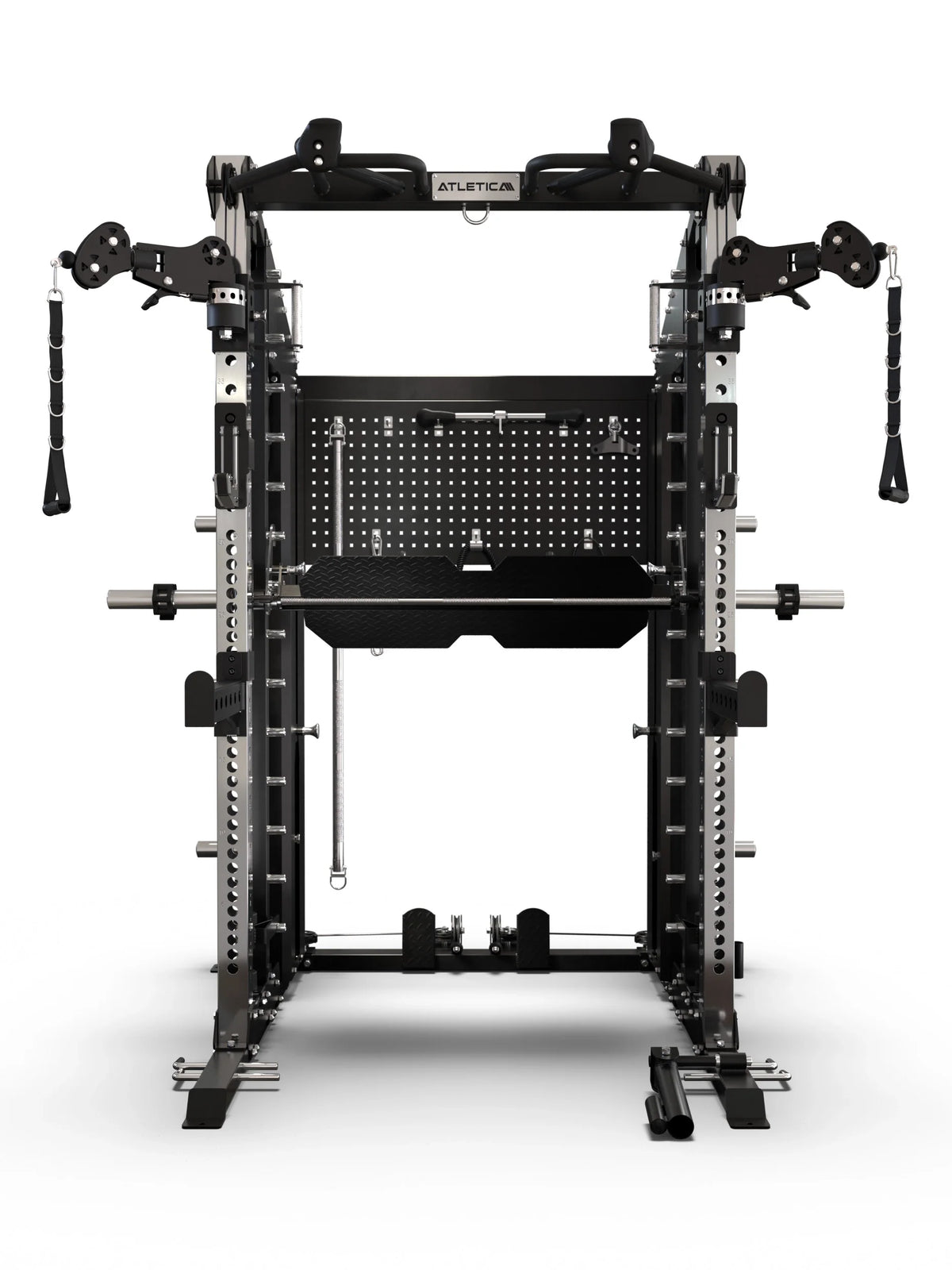 Defender Smith Machine with Pull-Up Bar, dual Cable Pulley and Weight Plate Holders