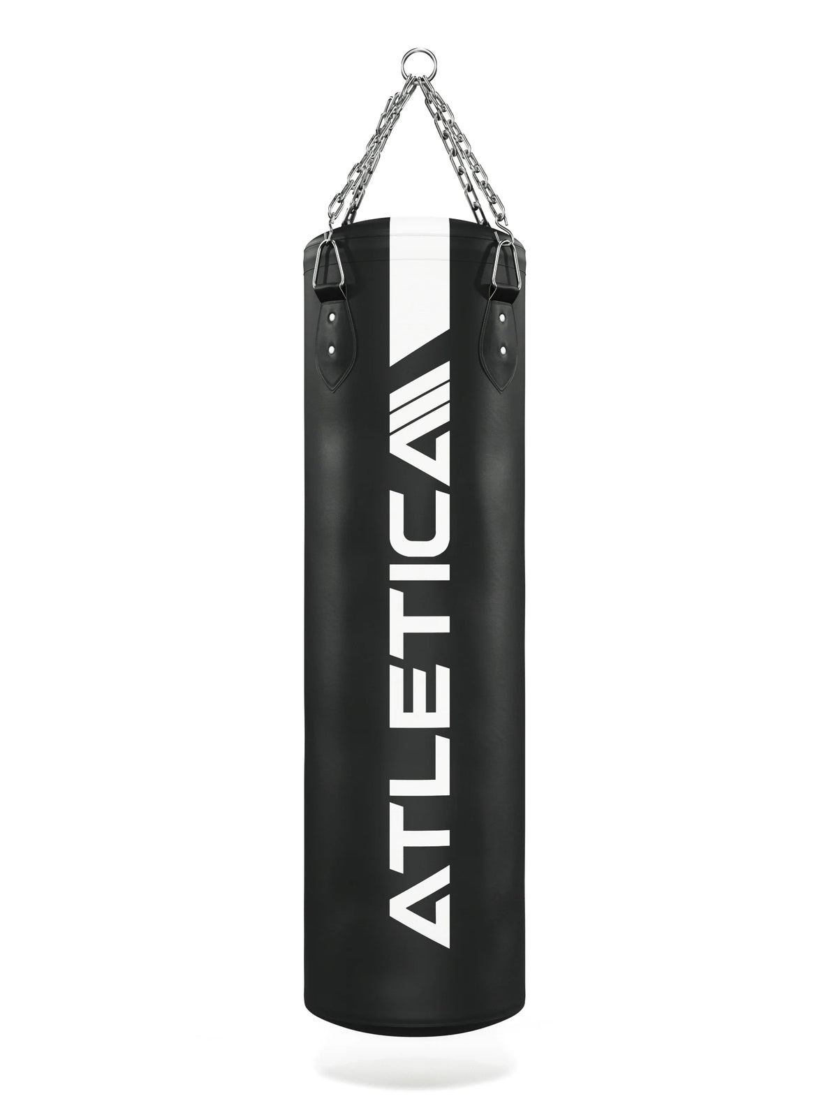 black punching bag with chain for boxing training