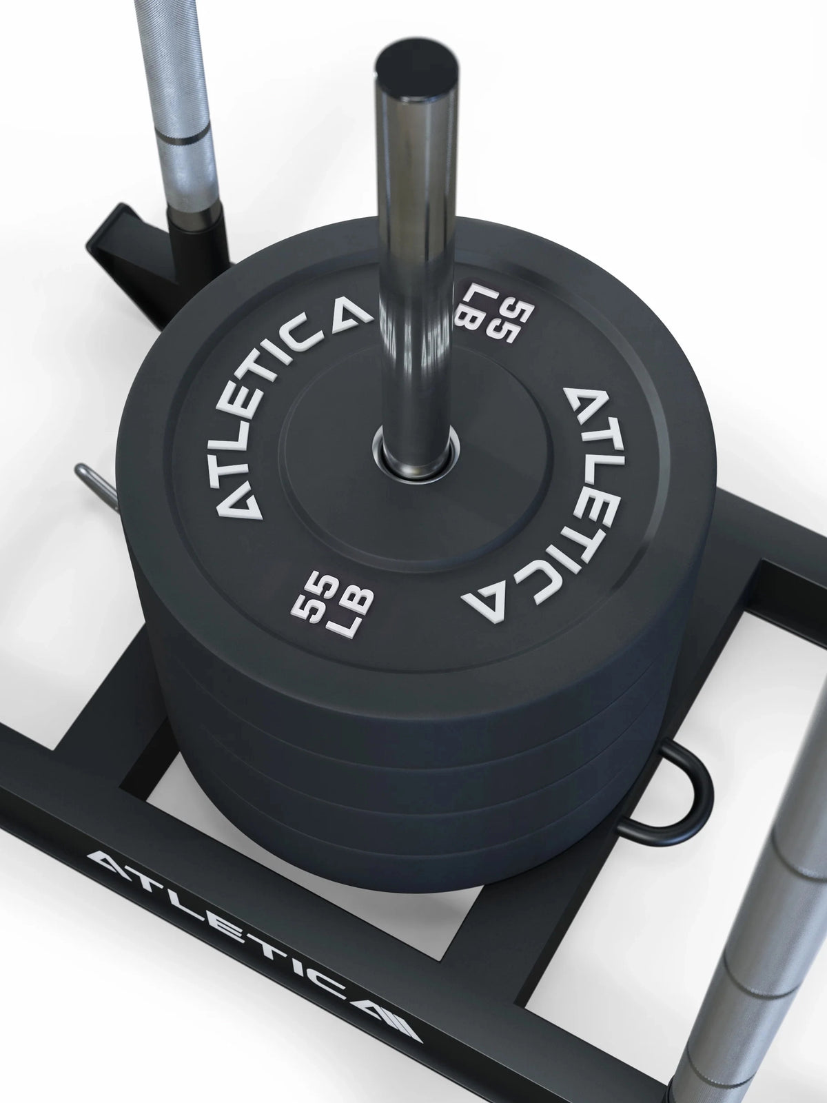HRX Power Sled Weight Sled with 25-kg Weight Plates and Two Vertical Handles