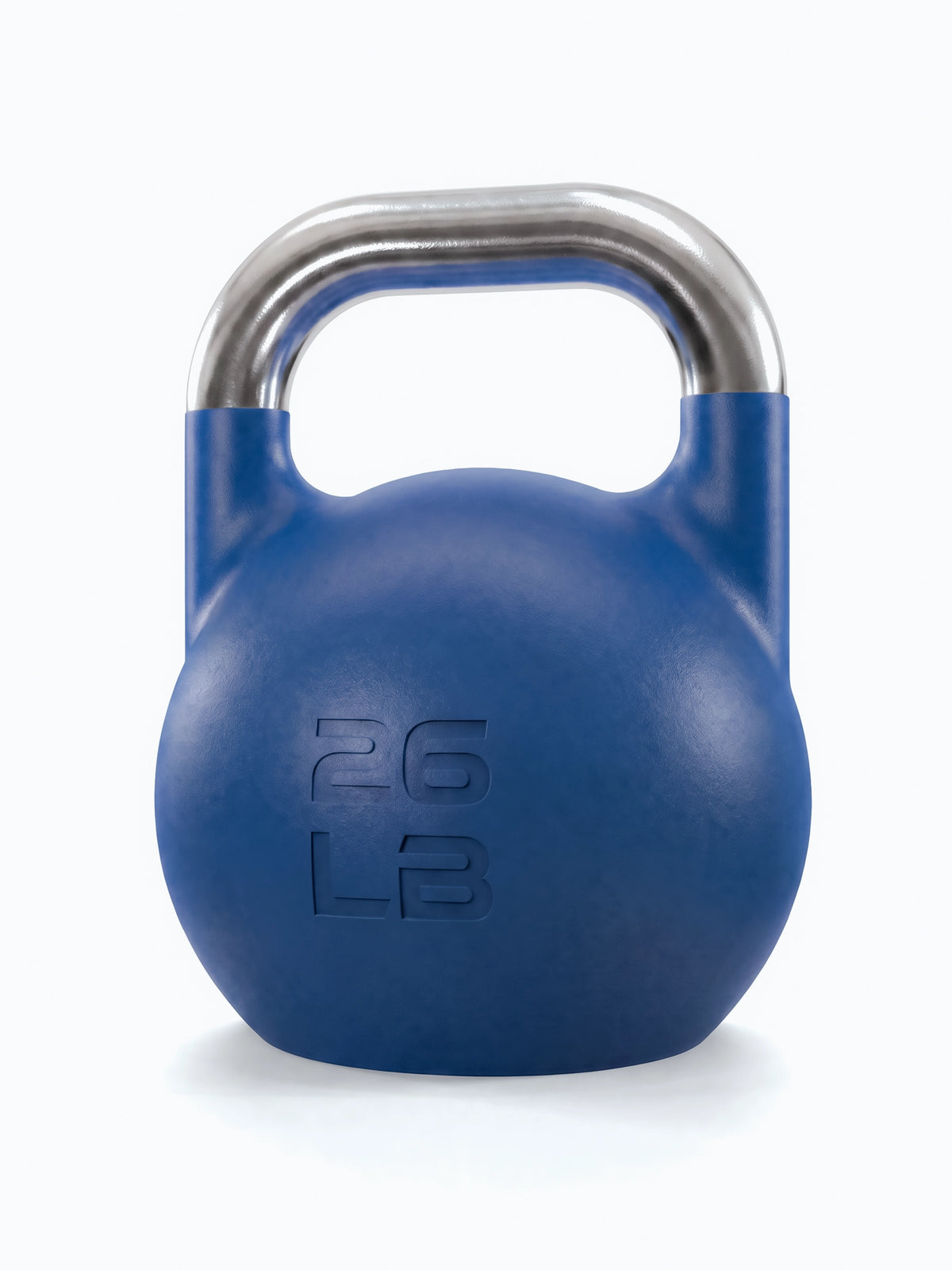Competition Kettlebell in Blue - 26 lb, Silver Handle, for Functional Training