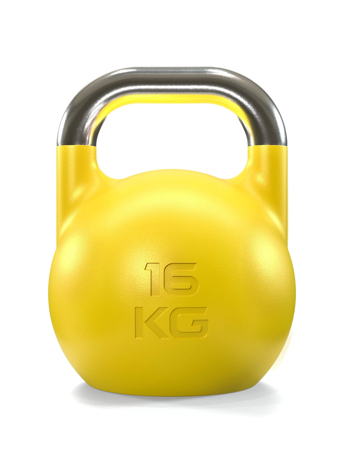 Competition Kettlebell Set - Yellow Kettlebell, 35 lb, silver Handle, for Competition and Functional Training