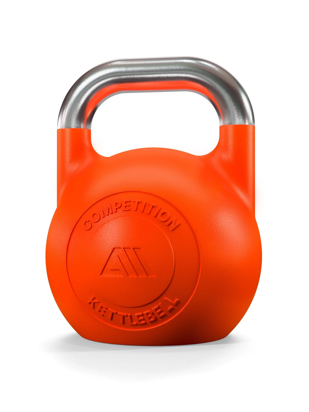 Atletica competition kettlebell 62 lb, orange with steel handle, front view