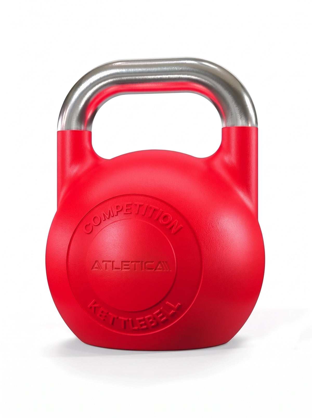 Competition Kettlebell - red kettlebell with silver handle, 70 lb