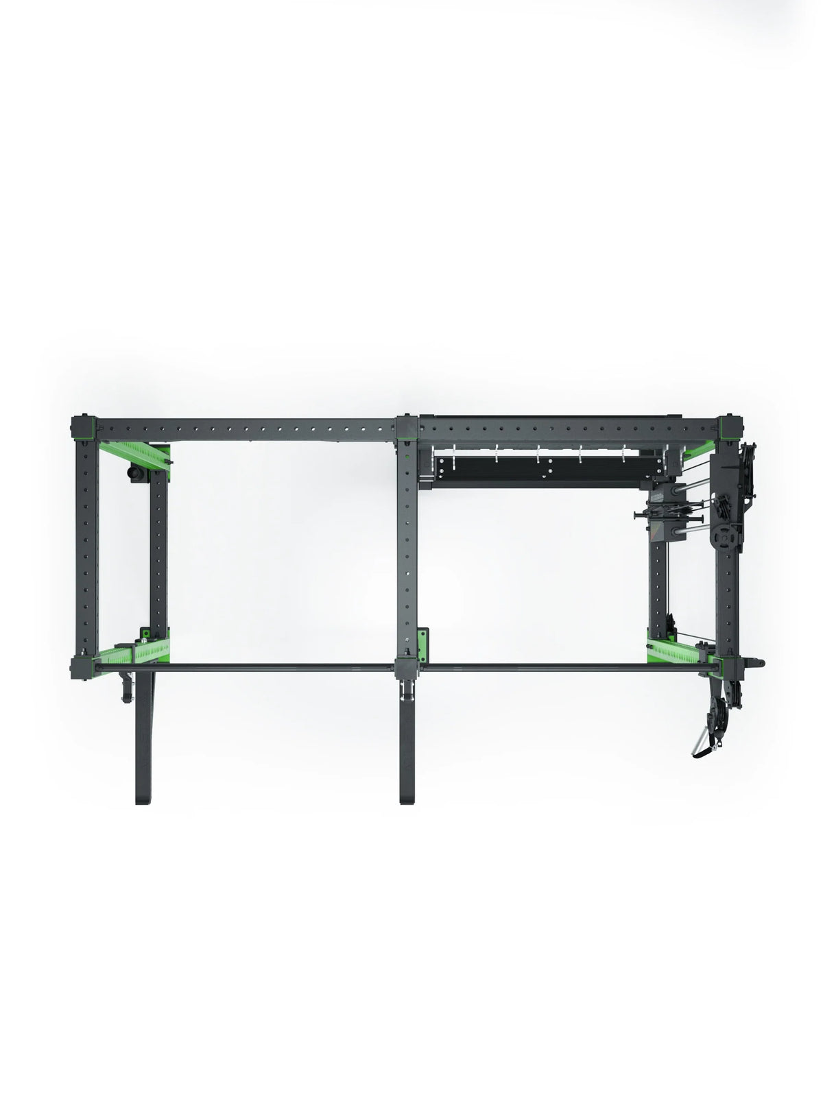 R8 Falcon R Set Strike - black Power Rack with green accents, Cable Pulley, weight plate holder