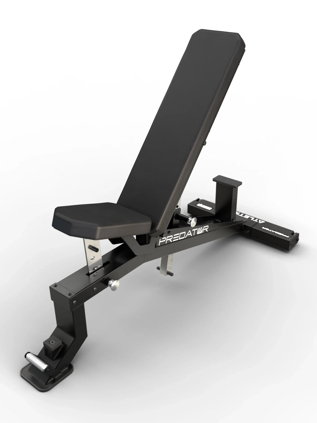 ATLETICA Predator Weight Bench – front view, adjustable backrest, 4.25"x2.25" steel