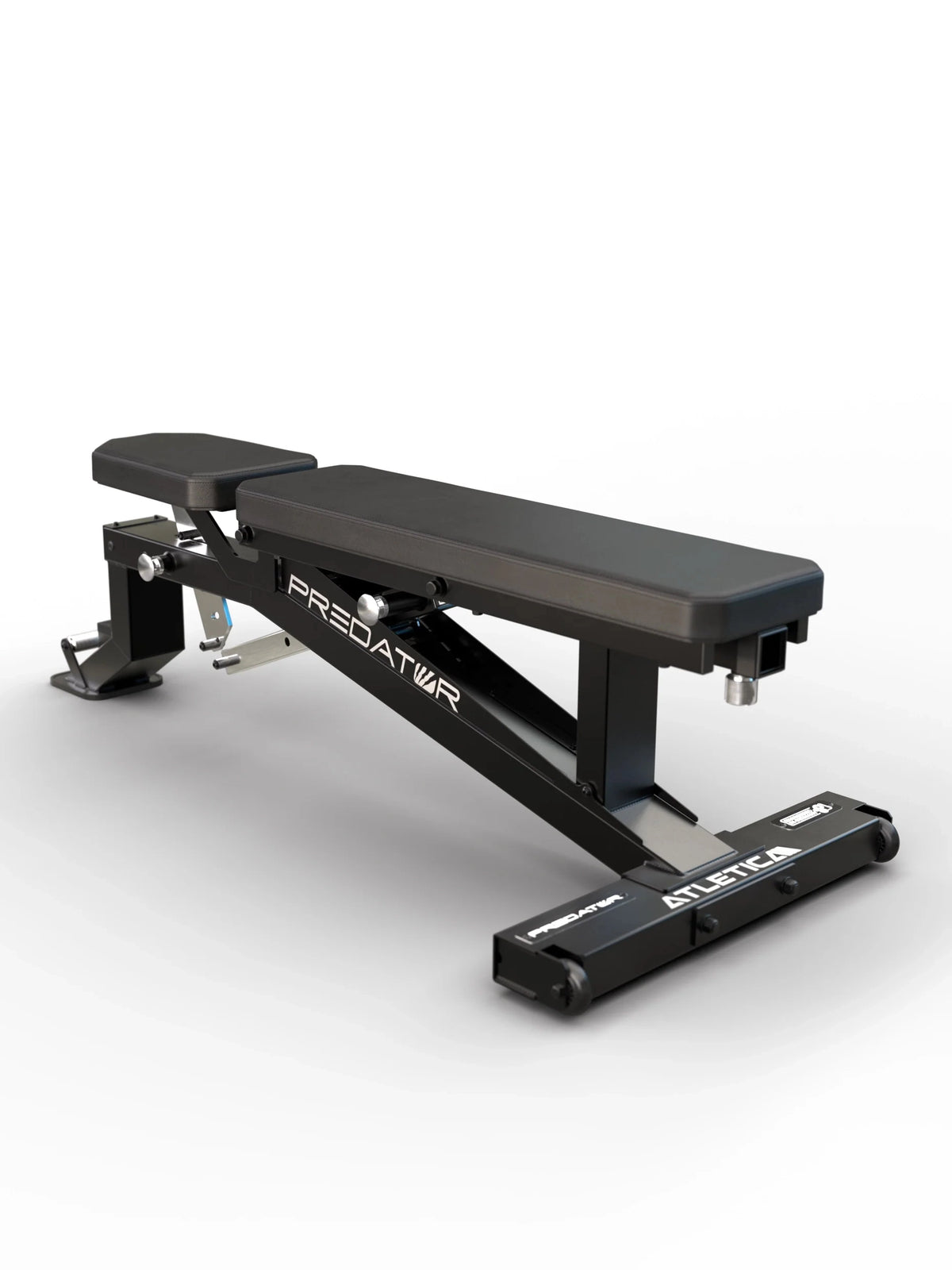 Atletica Predator EVO modular Weight Bench - 4.25"x2.25" 11-gauge steel frame with integrated transport casters