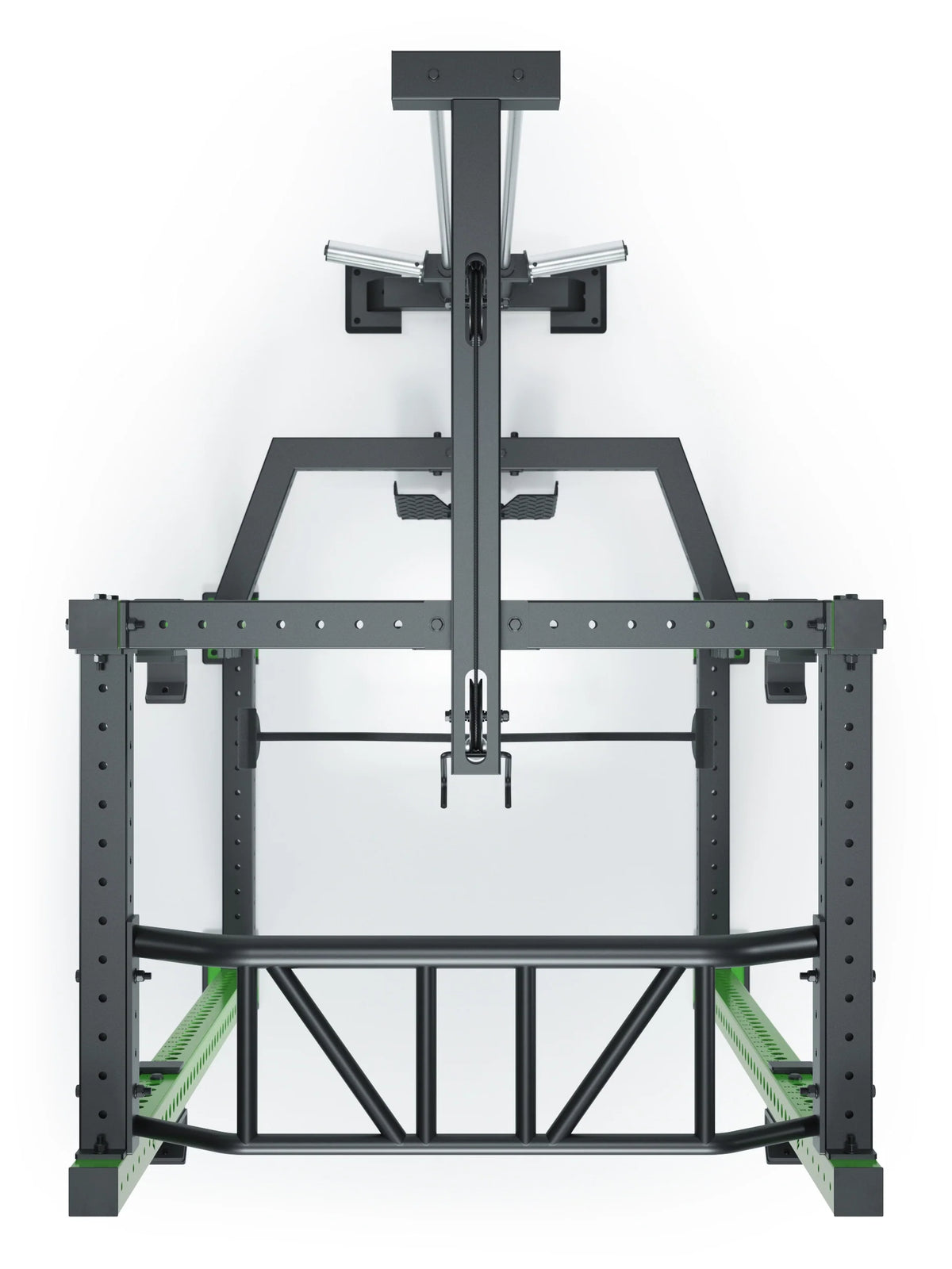R8 BlackHawk Power Rack with Pull-Up Bar, dip bars, in Electric Green