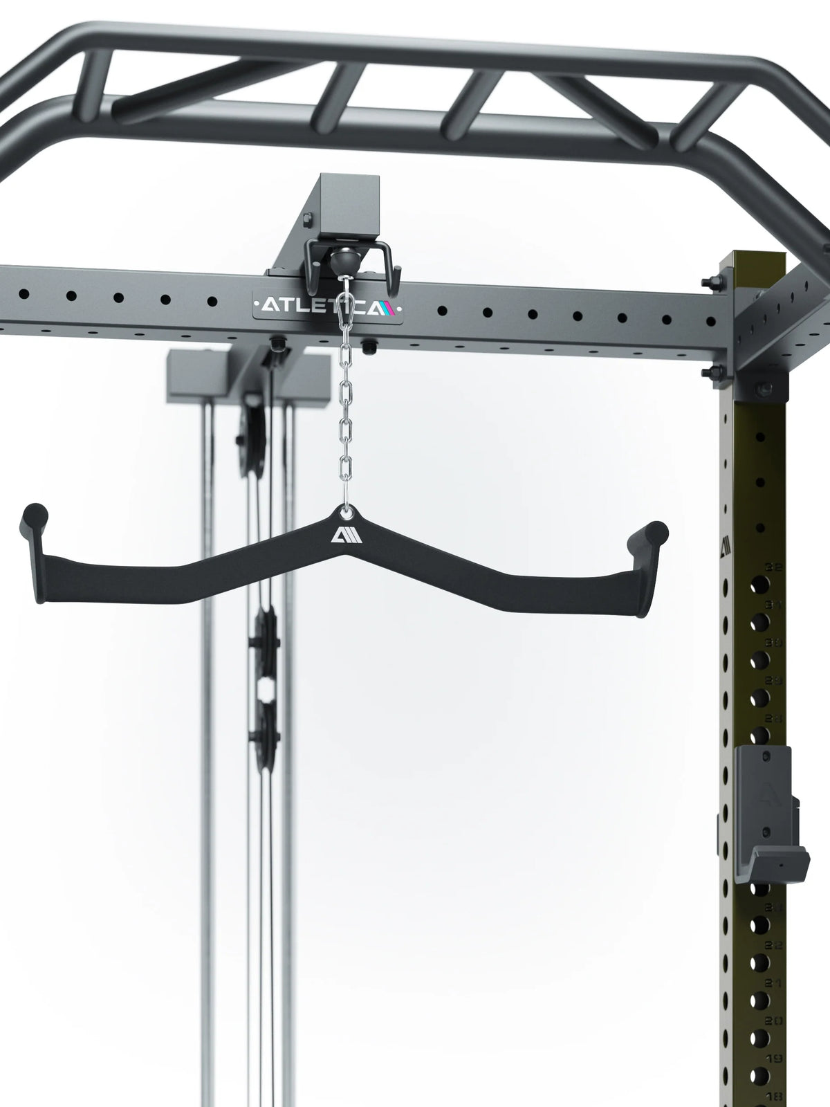 R8 BlackHawk Power Rack with Pull-Up Bar, Lat Pulldown bar, Cable Pulley, in Military Green