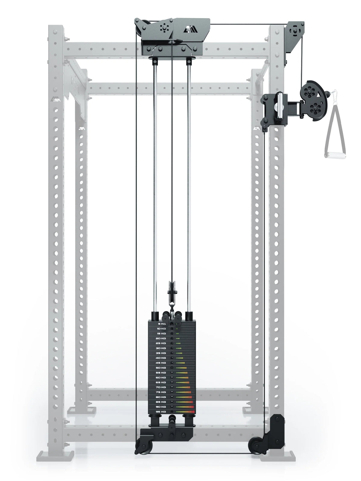 R8 Bradley Left - cable pulley attachment with 210 lb weight stack, for isolation exercises on the cable pulley