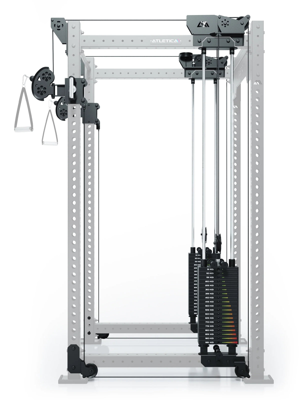 R8 Bradley Dual - Cable Pulley Attachment with two 210 lb Weight Stacks, for 43" Crossbar