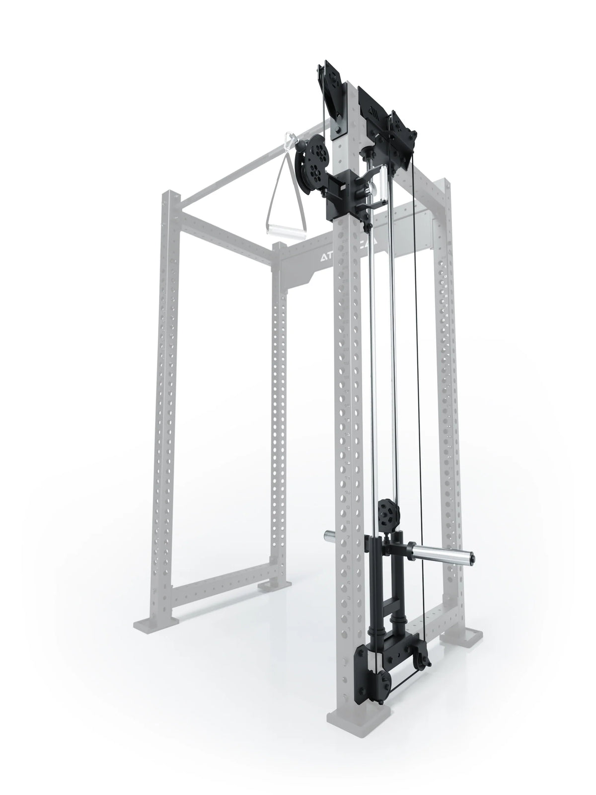 R8 Bradley Plate Loaded Cable Pulley Attachment, right, 30.5" Depth, with Weight Plate Mounts, Position 1