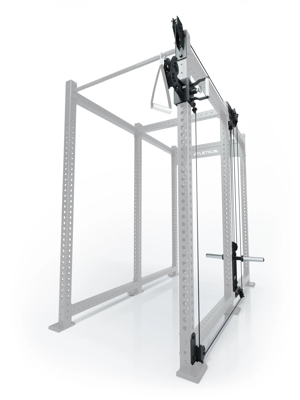 R8 Bradley Plate Loaded Cable Pulley Attachment, right, 43" depth, with weight plate holders, Position 4