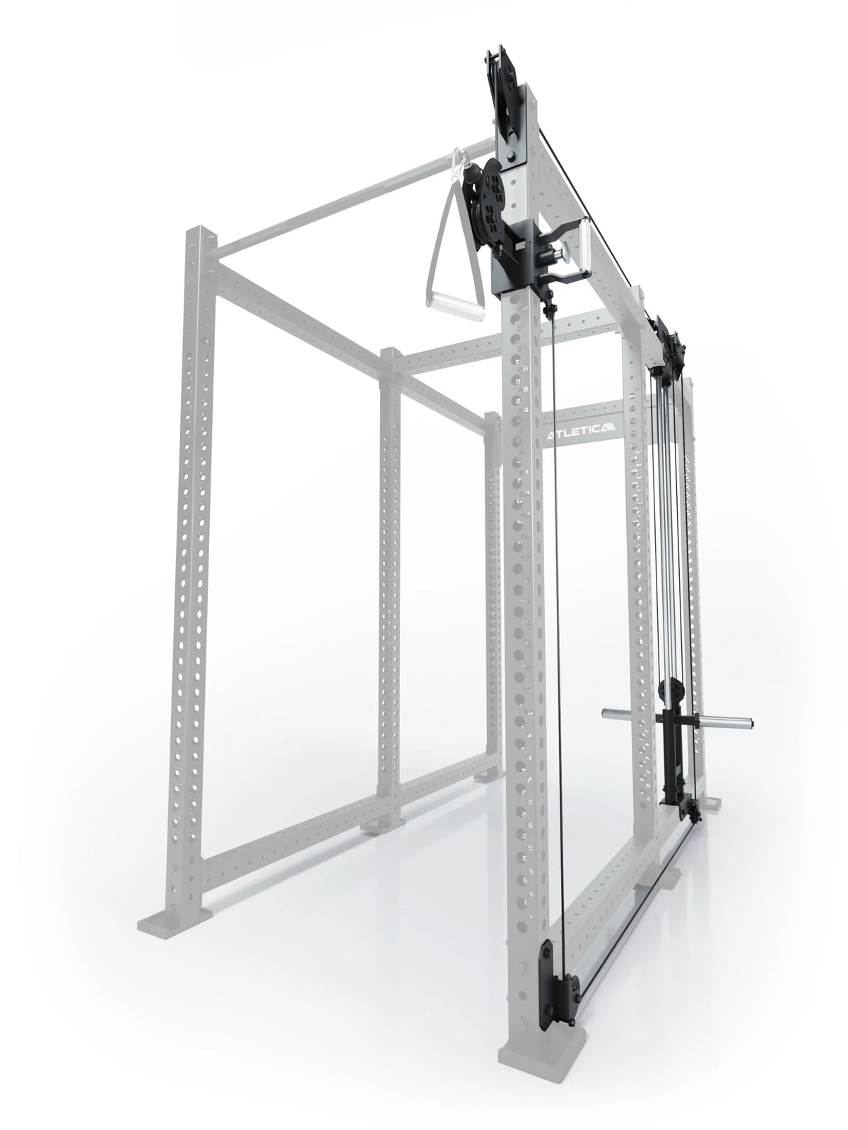 R8 Bradley Plate Loaded Cable Pulley Attachment, Right, 43" Depth, with Weight Plate Holders, Position 5