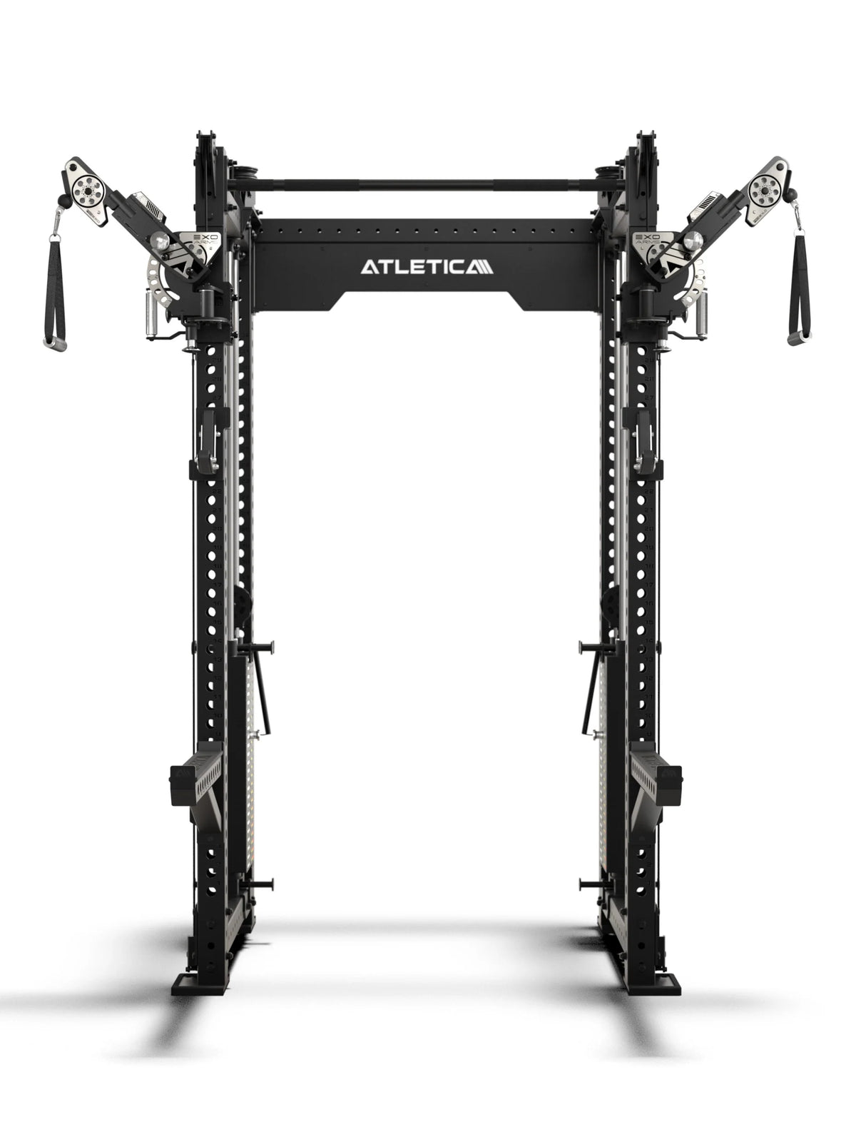 R8 Bradley EXO Power Rack with 2x275 lb Weight Stack, 30.5" Crossbar Depth and Adjustable EXO Arms