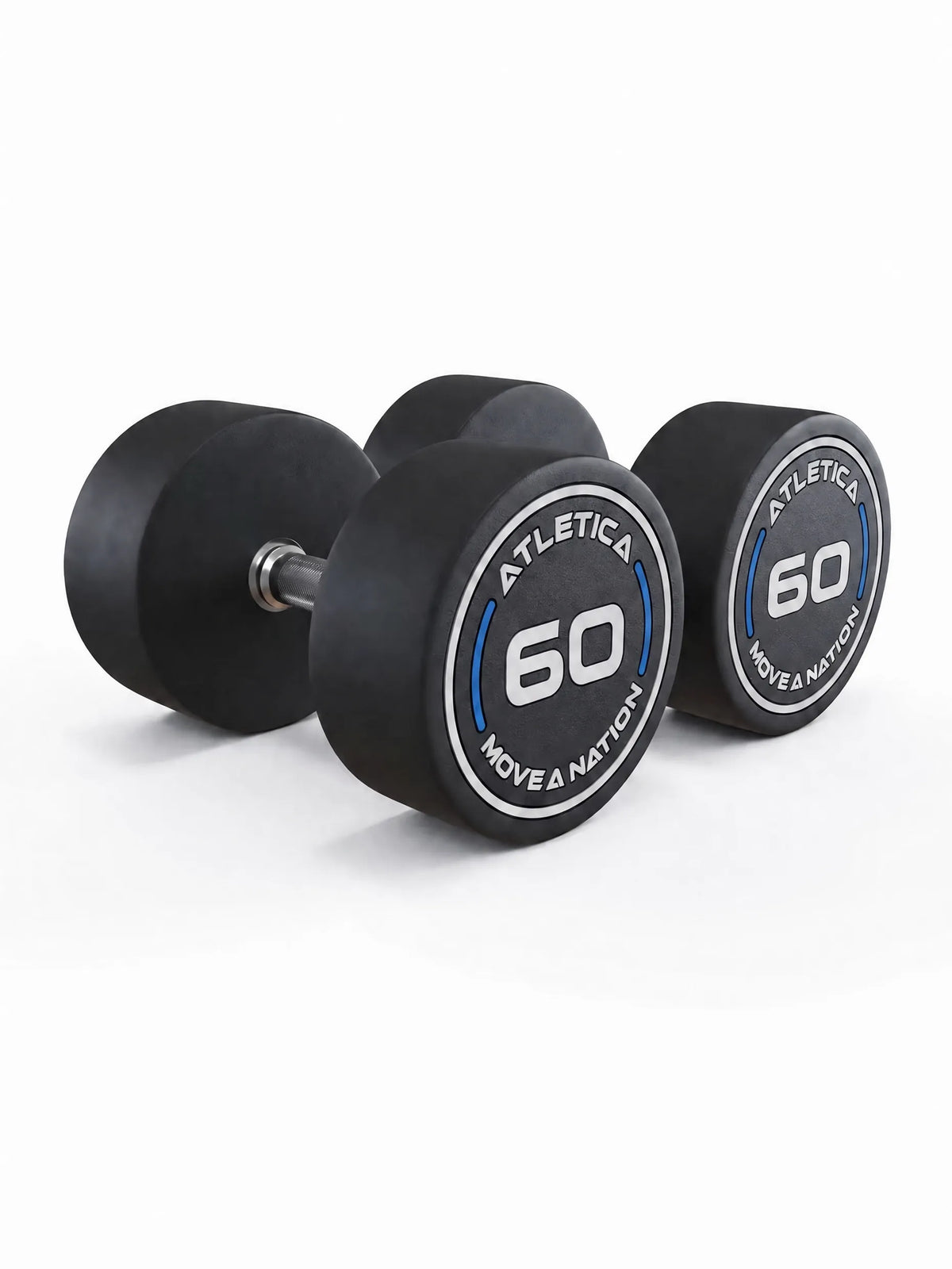 Round Dumbbells PRO in Pairs - Two Dumbbells, Black Design, Made of Polyurethane, for Dumbbell Strength Training