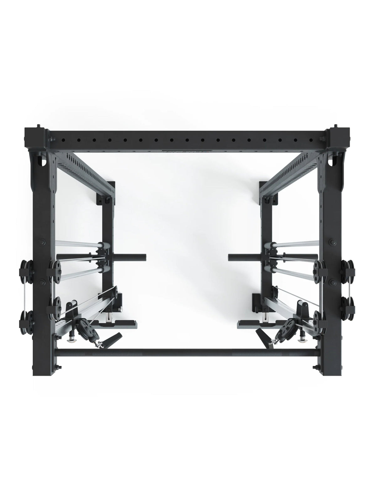 R8 Nitro Cable Rack - black cable pulley machine, freestanding, wall-mounted, with weight plate holders