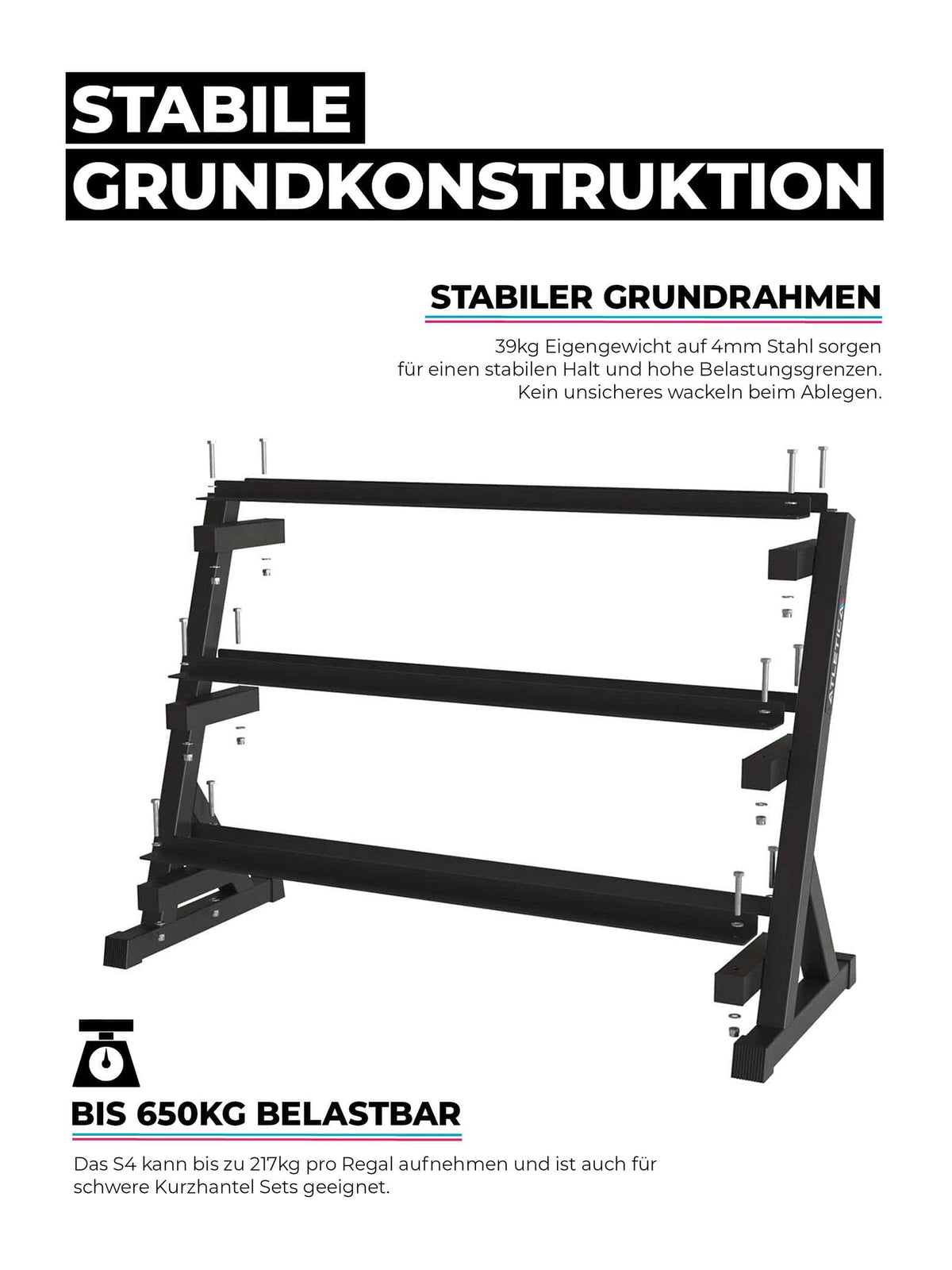 Hexagon PRO SET Cerberus - Hellhound dumbbell rack made of steel, three-tier