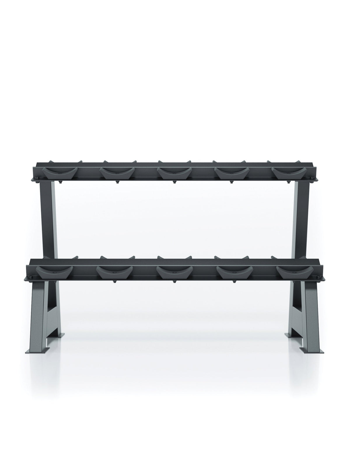 Rack for round dumbbells - Black dumbbell storage rack with two levels, ten storage surfaces, freestanding