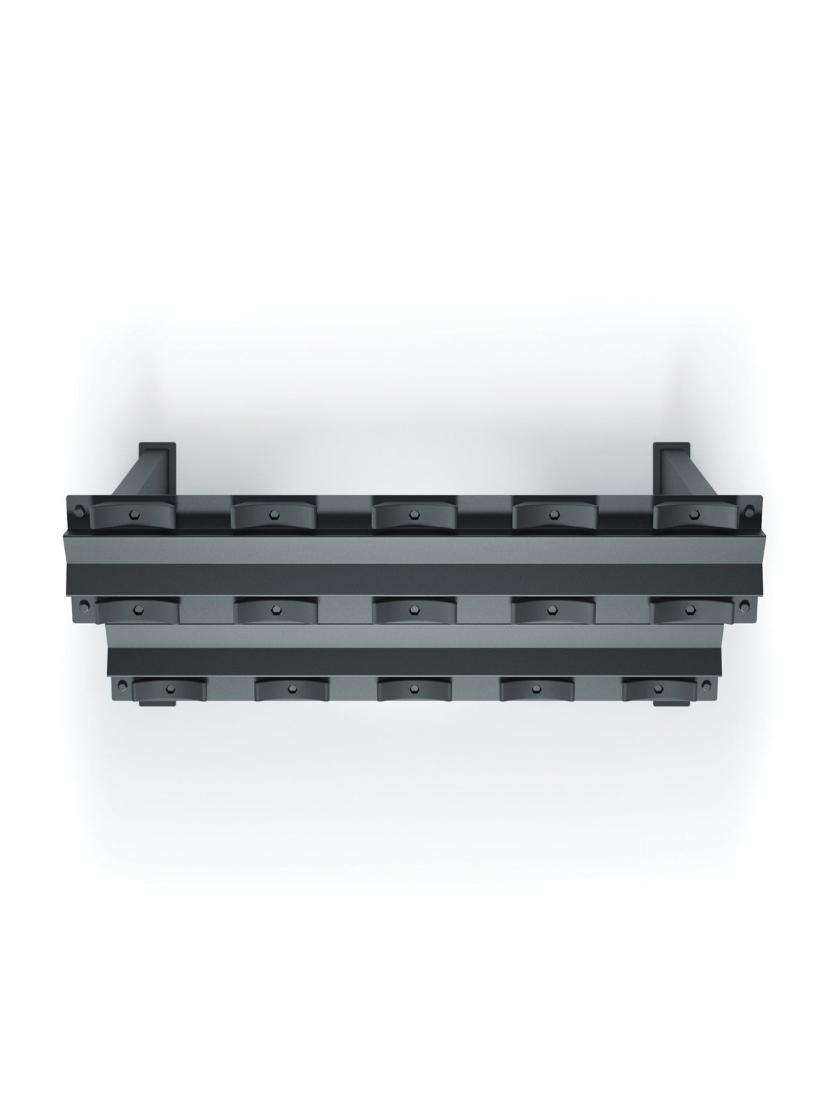 Storage for round dumbbells - black shelf, three levels, eight holders
