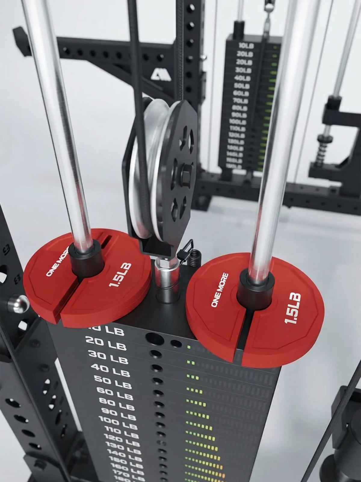 Add-On Flex Plates Colored - red add-on weights on weight stack, cable pull, for fine weight increments
