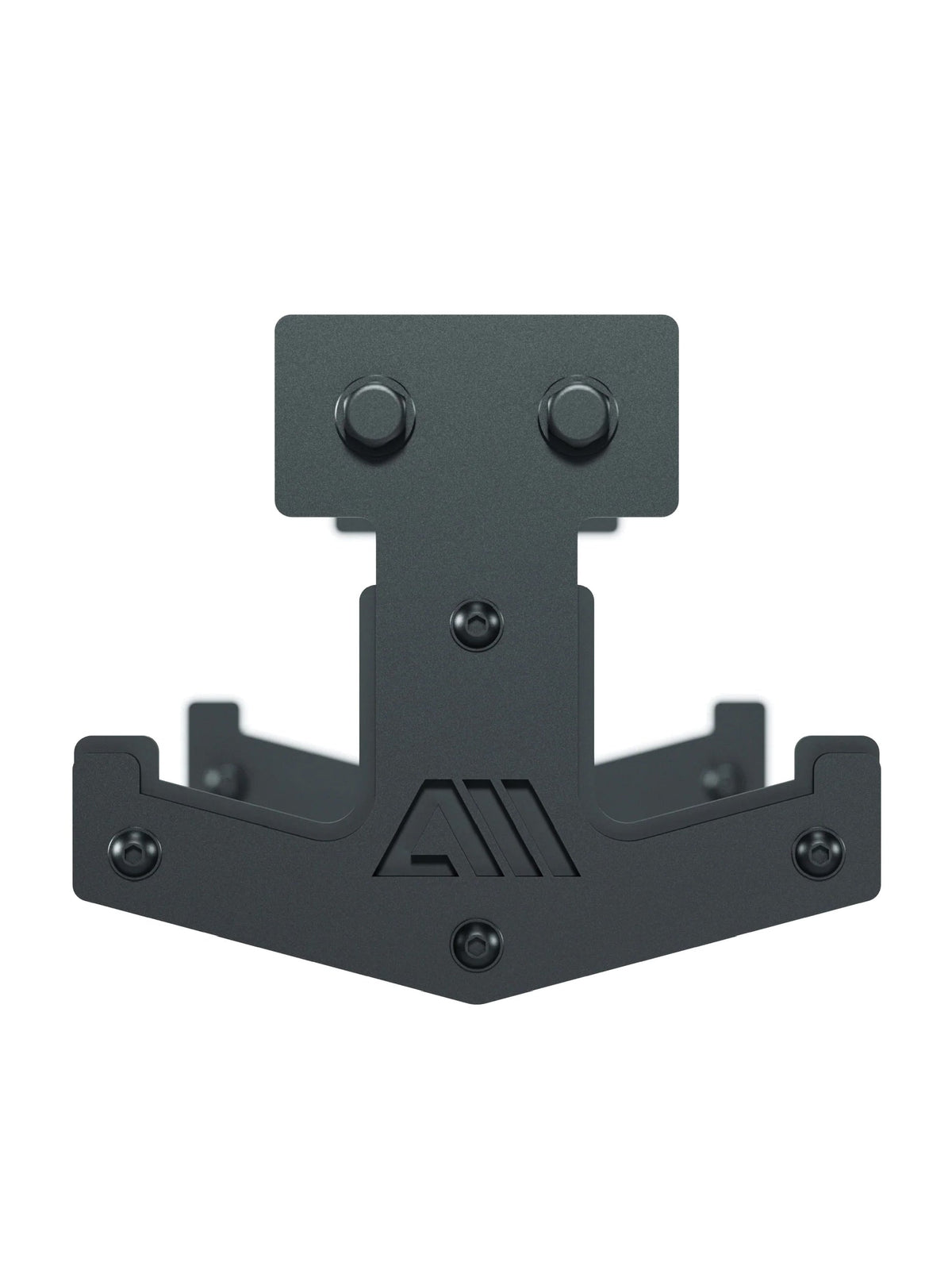 Atletica Barbell Storage - Black Metal Bracket, Four Screws Visible, Robust Construction