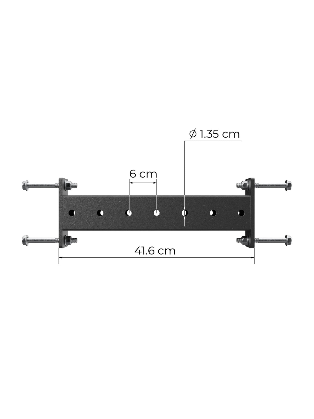 R8 Crossbar 16.5" in raw metal finish – stabilizes and connects the power rack uprights