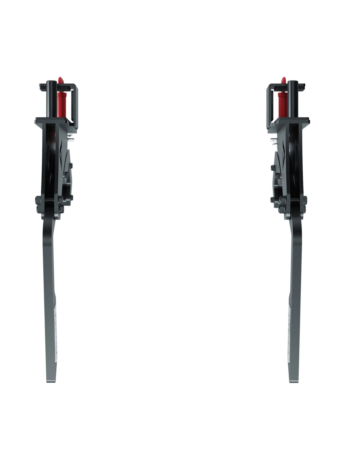 R8 Monolifts Pair with long lifting arms, red safety pins and solid rack mount