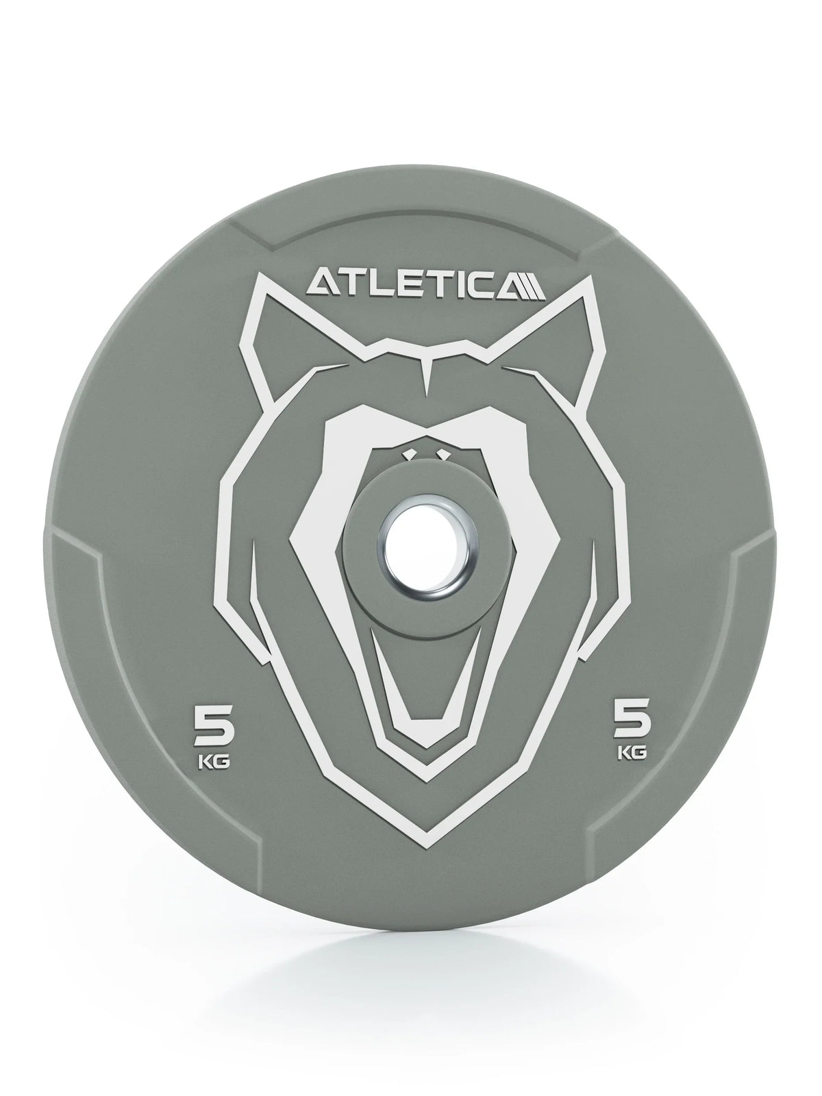 Animal Bumper Plates - gray weight plate, 10 lb, stylized animal motif, central hole