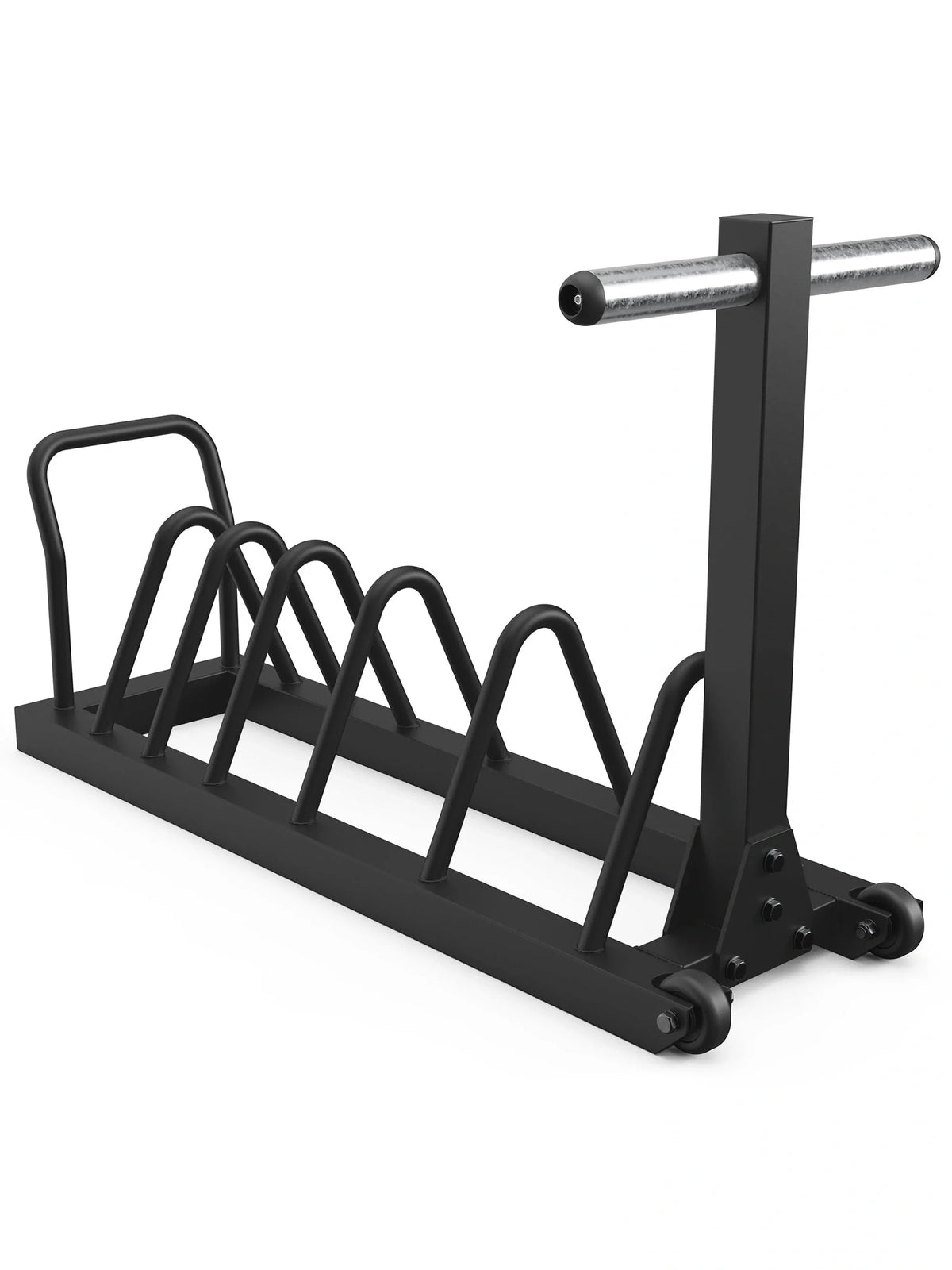 Armored Tusker Set - black weight plate rack with casters, vertical holder