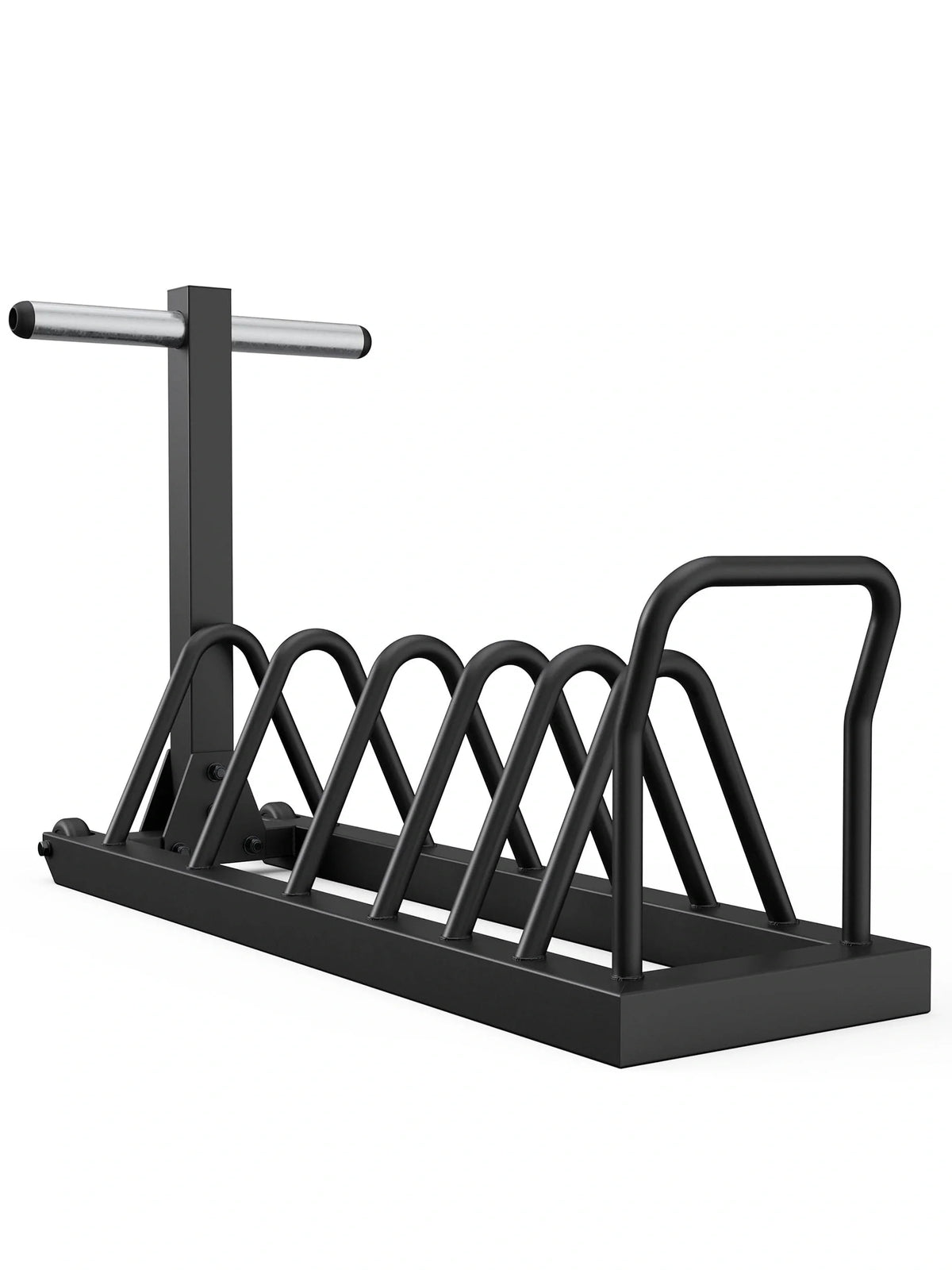 Armored Tusker Set - black weight plate holder with several compartments, silver handle