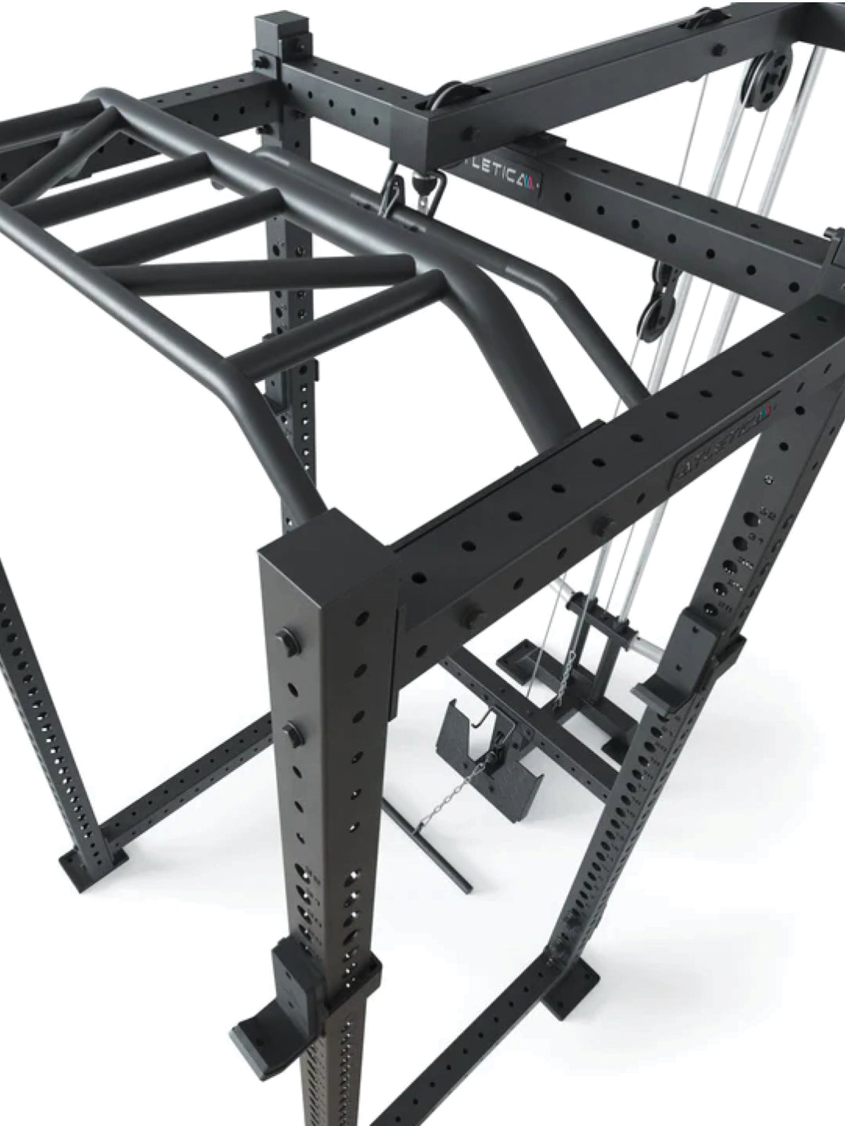 R8 Hawk Set - black Power Rack with Pull-Up Bar, Cable Pulley, for strength training