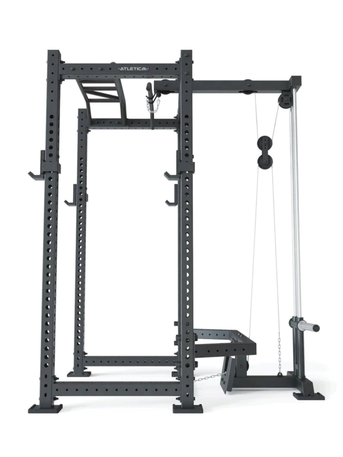 R8 Hawk Set - black Power Rack with Pull-Up Bar, Cable Pulley, weight plate holders