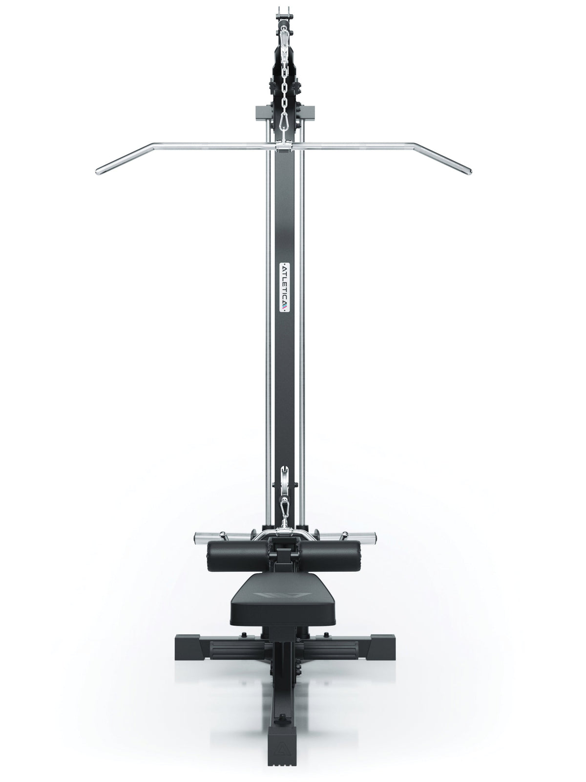 Lat Pulldown with Low Row Plate-Loaded with Steel Frame, Chain Pull and Rowing Function