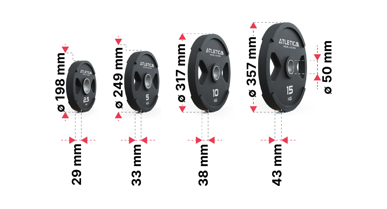 2H Gripper Plates 95kg: Dimensionen