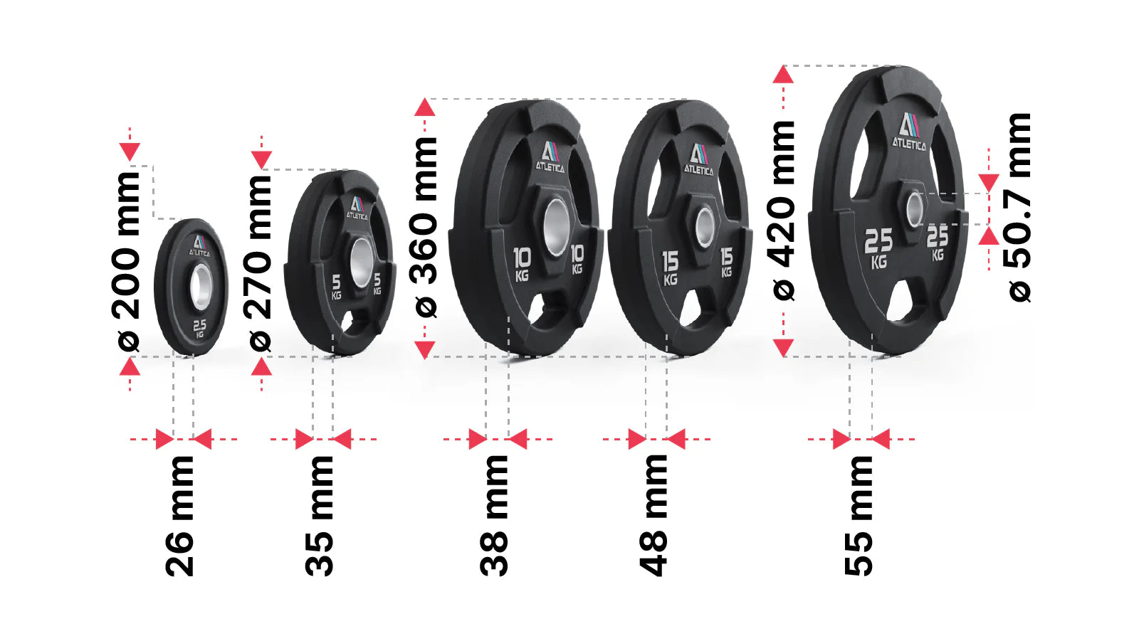 3H Gripper Plates 200kg Set: Dimensionen