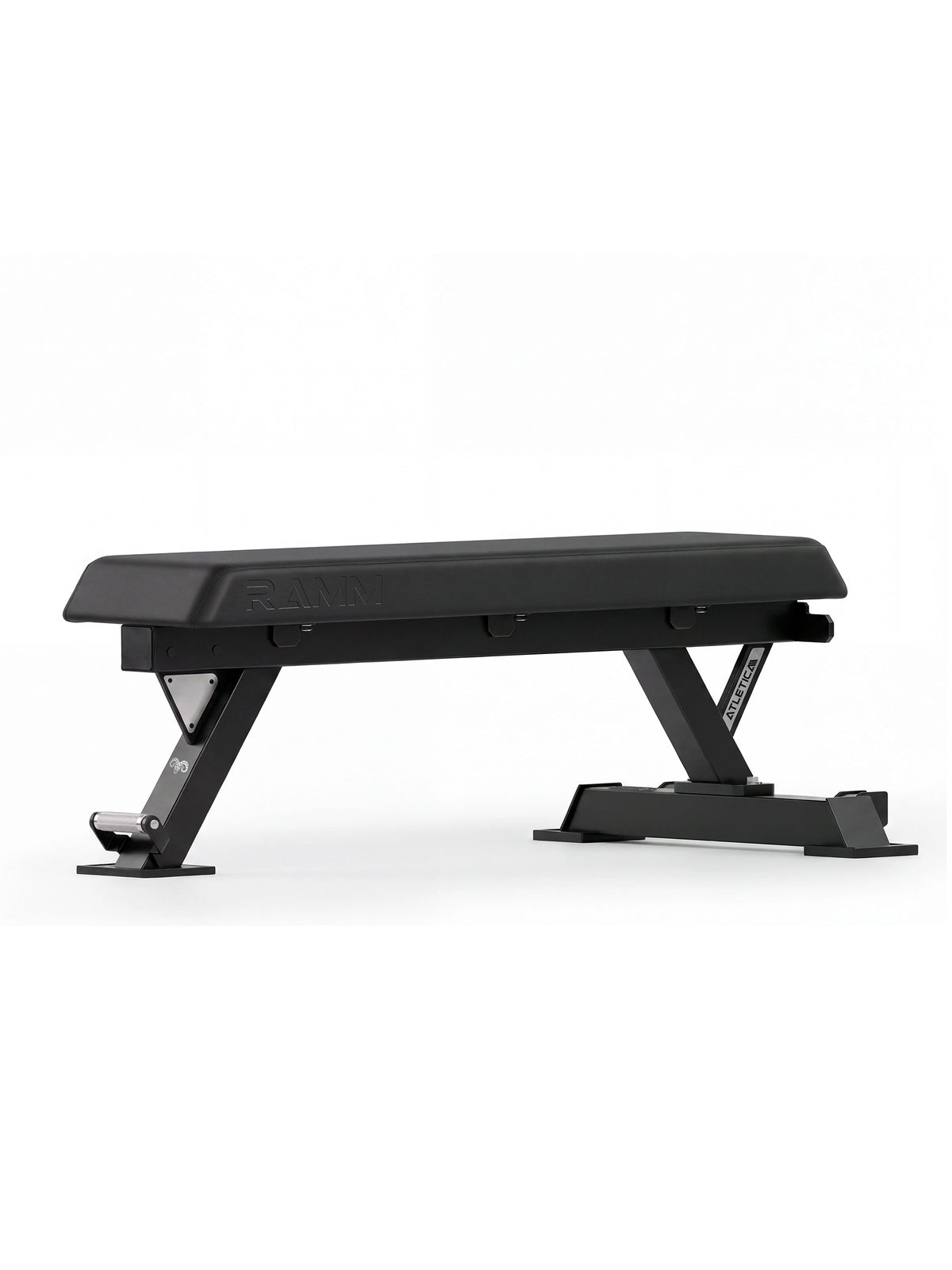 Atletica Ghost Set 80"- Ramm Weight Bench Flat, with transport wheels, handle and vertical stand function